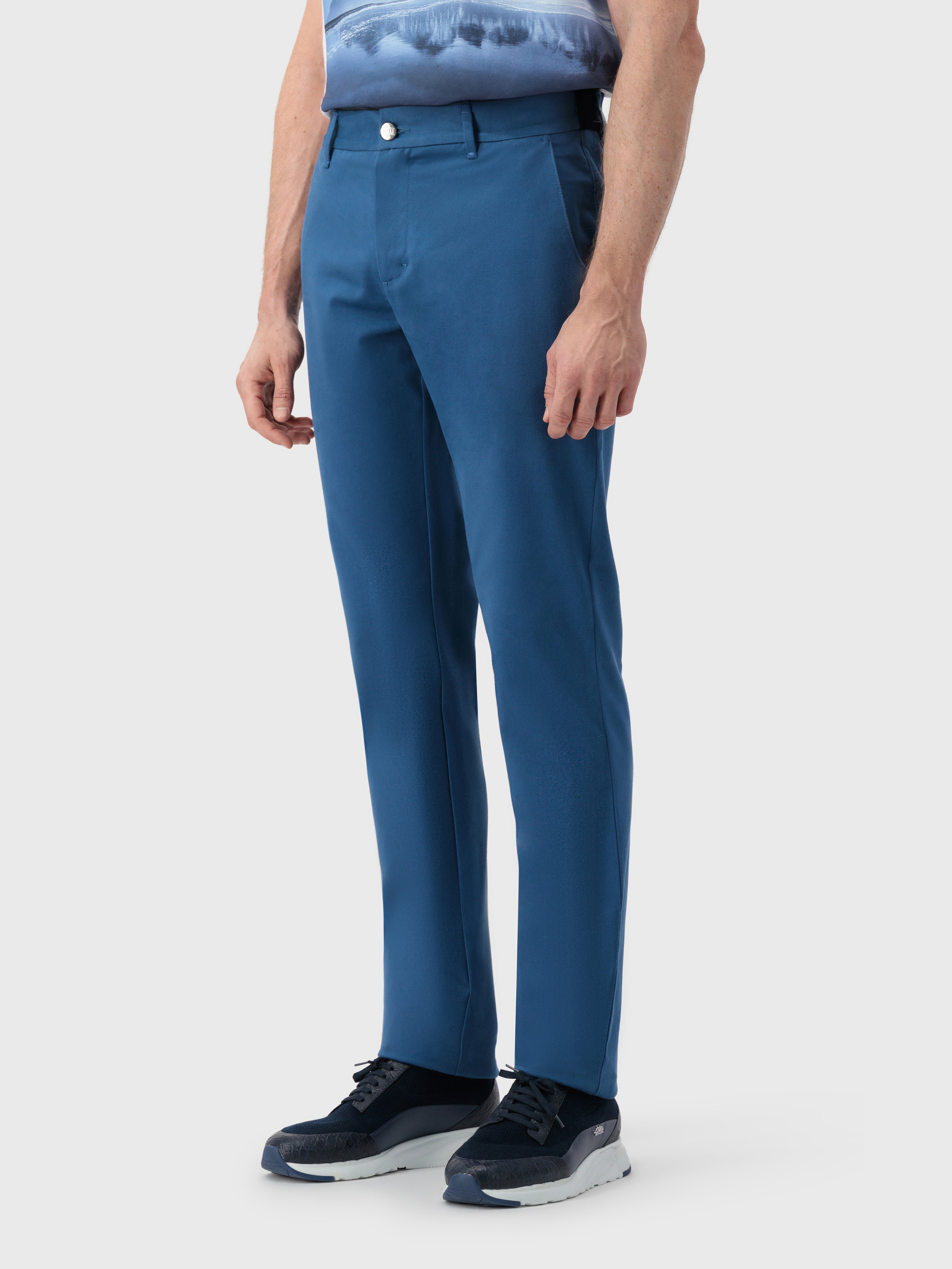 Trousers with Ribbed Elastic Waistband Blue Jeans