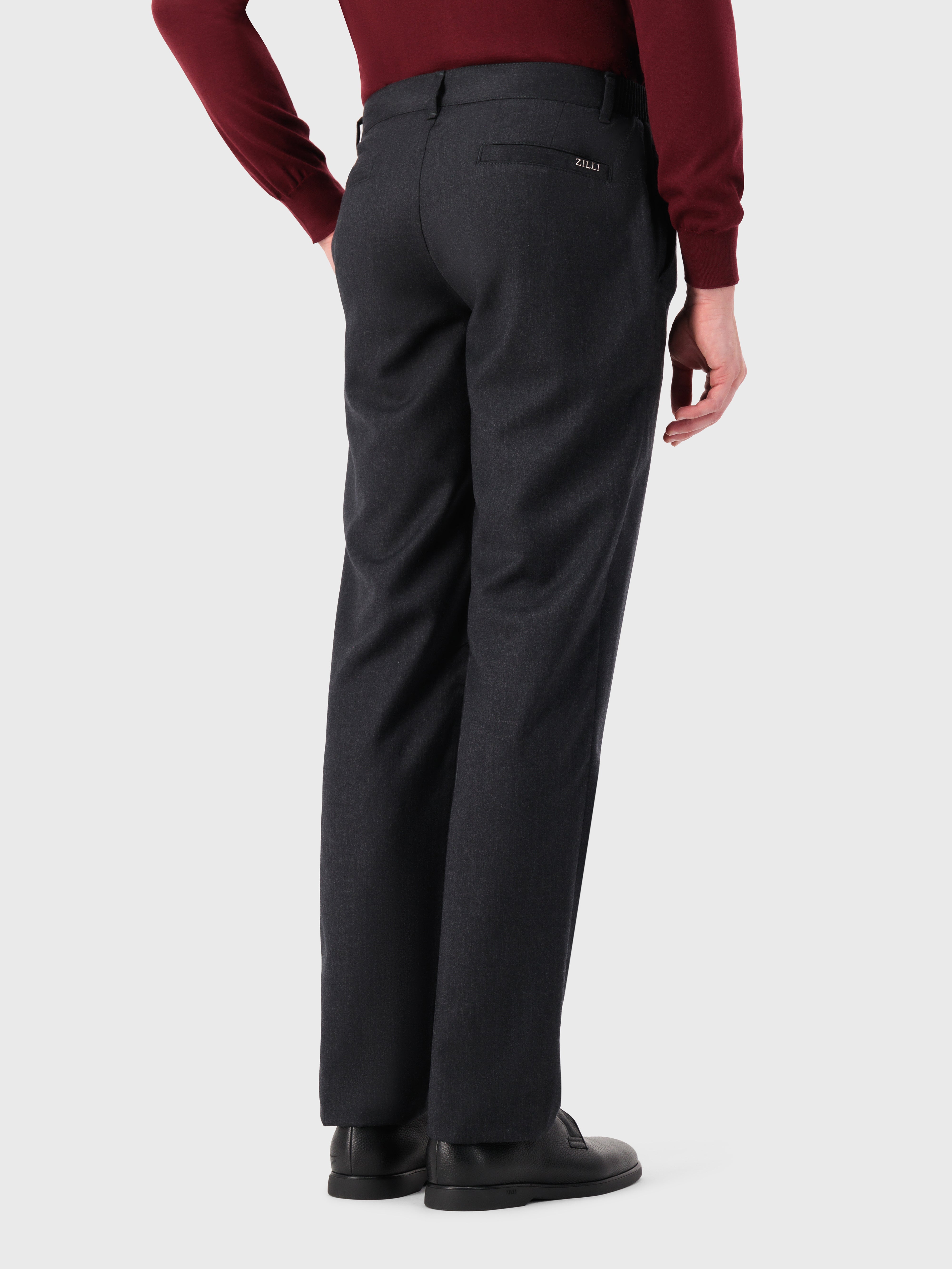 Wool Trousers Grey Anthracite