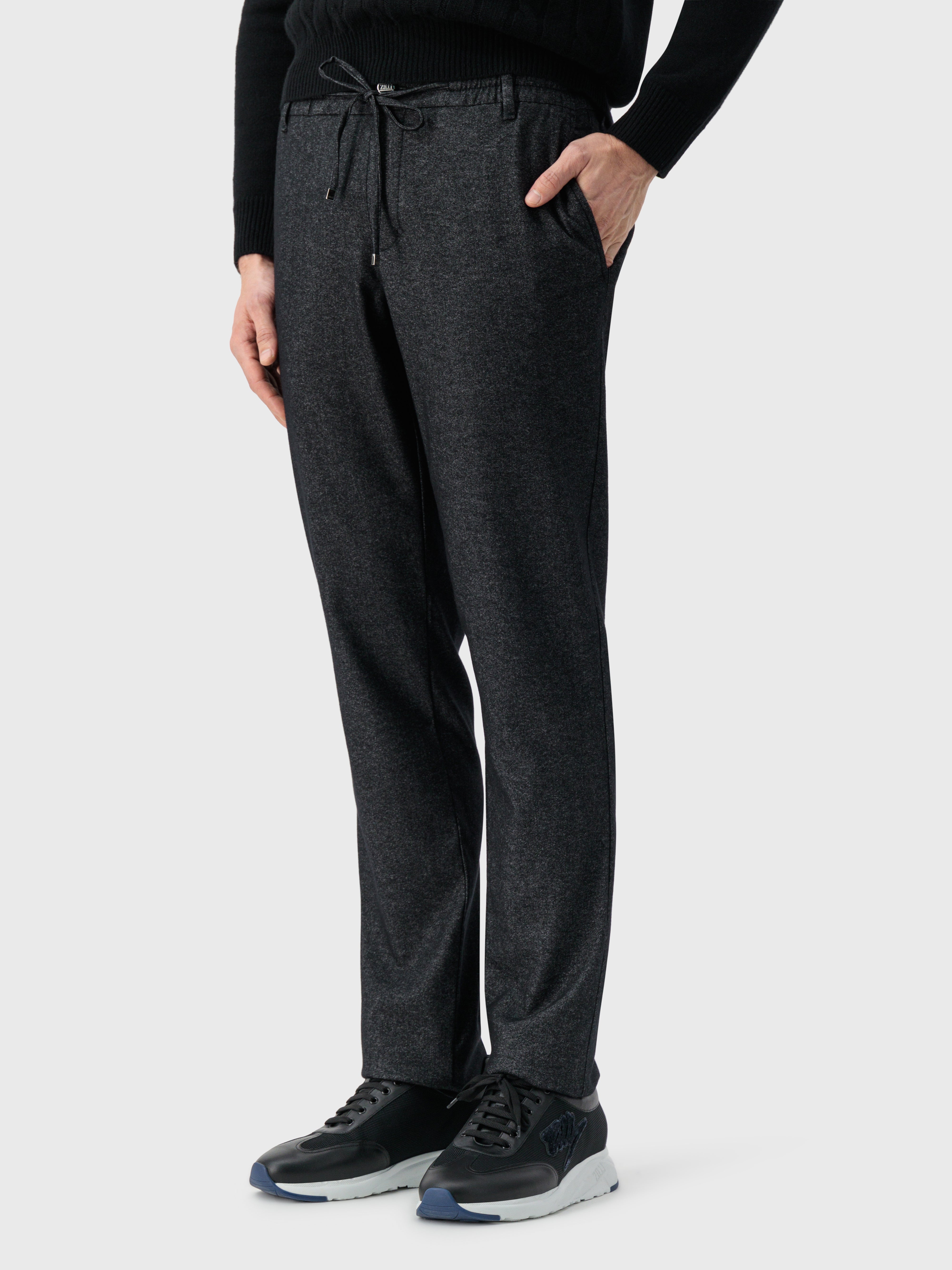 Trousers with Elasticated Waistband Grey Anthracite