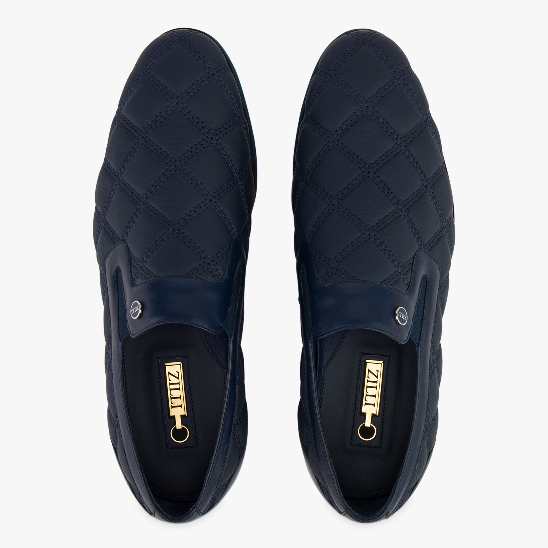 Zilli Pompei Calf Leather Slip-Ons with Boston Quilted Detailing