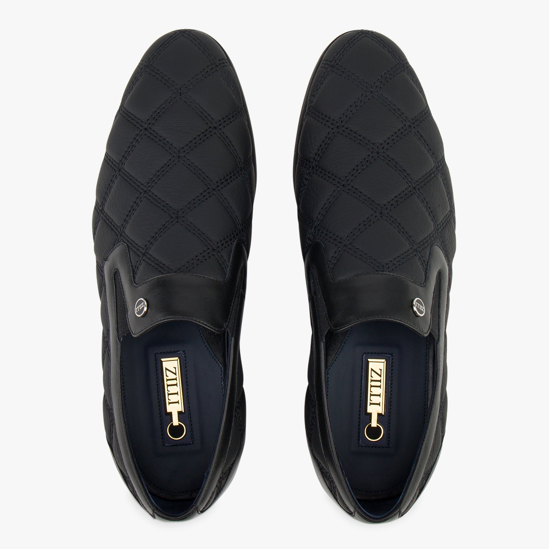 Zilli Pompei Calf Leather Slip-Ons with Boston Quilting