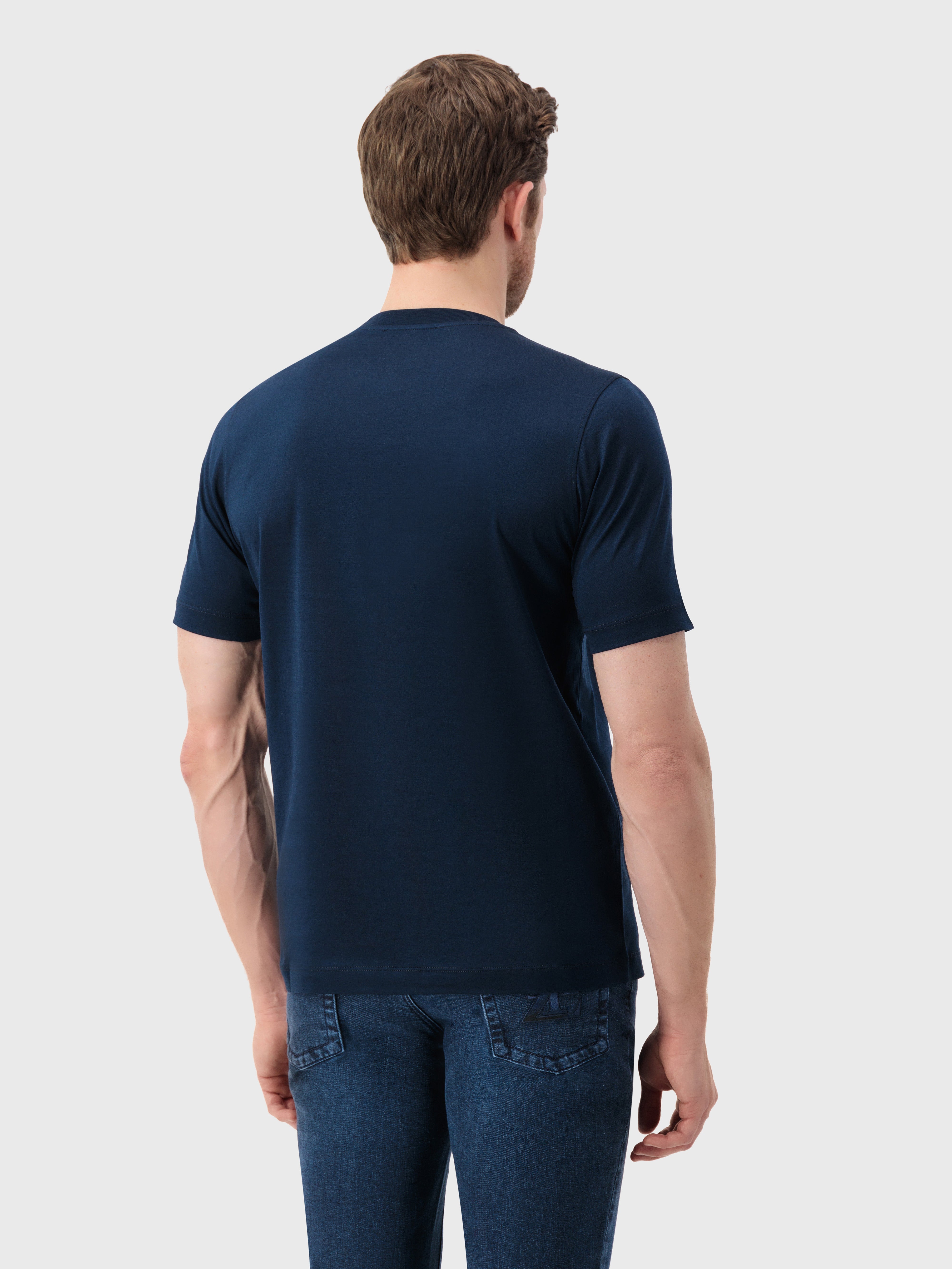 T-Shirt with Head of Lion Dark Navy