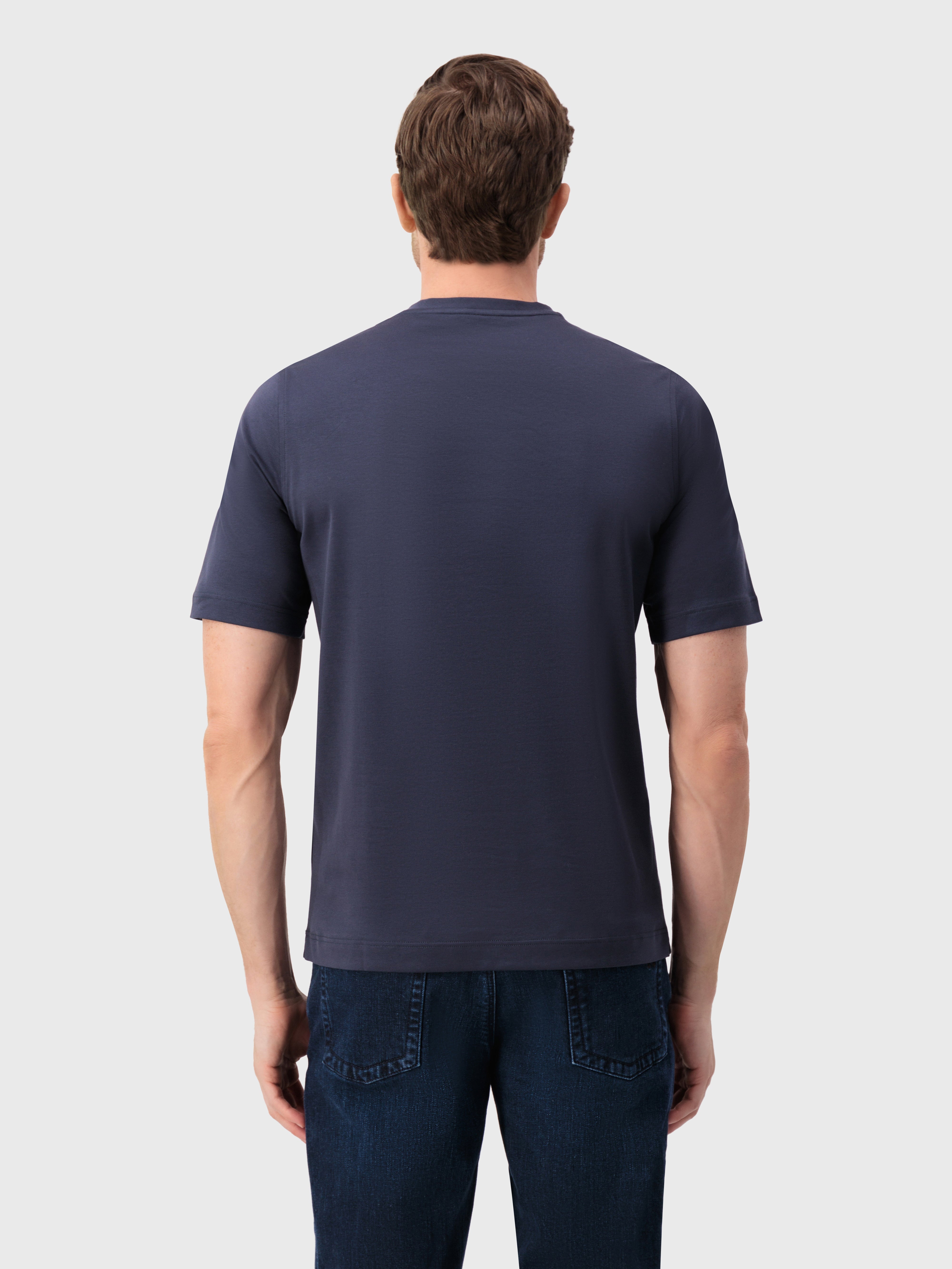 T-Shirt with Graphic ZILLI Design Dark Navy