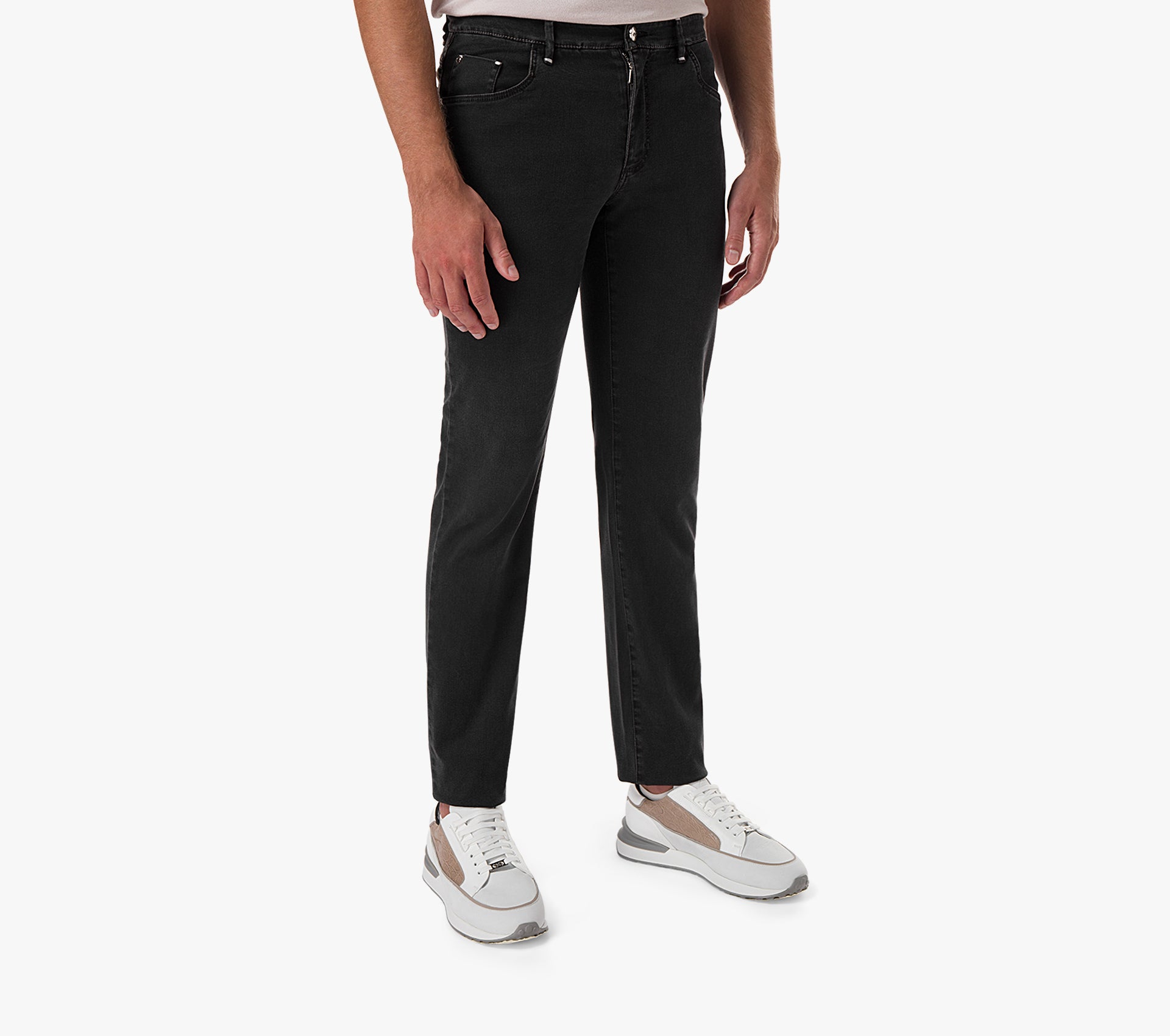 Zilli Slim Fit Jeans with Embossed Calf Skin Patch