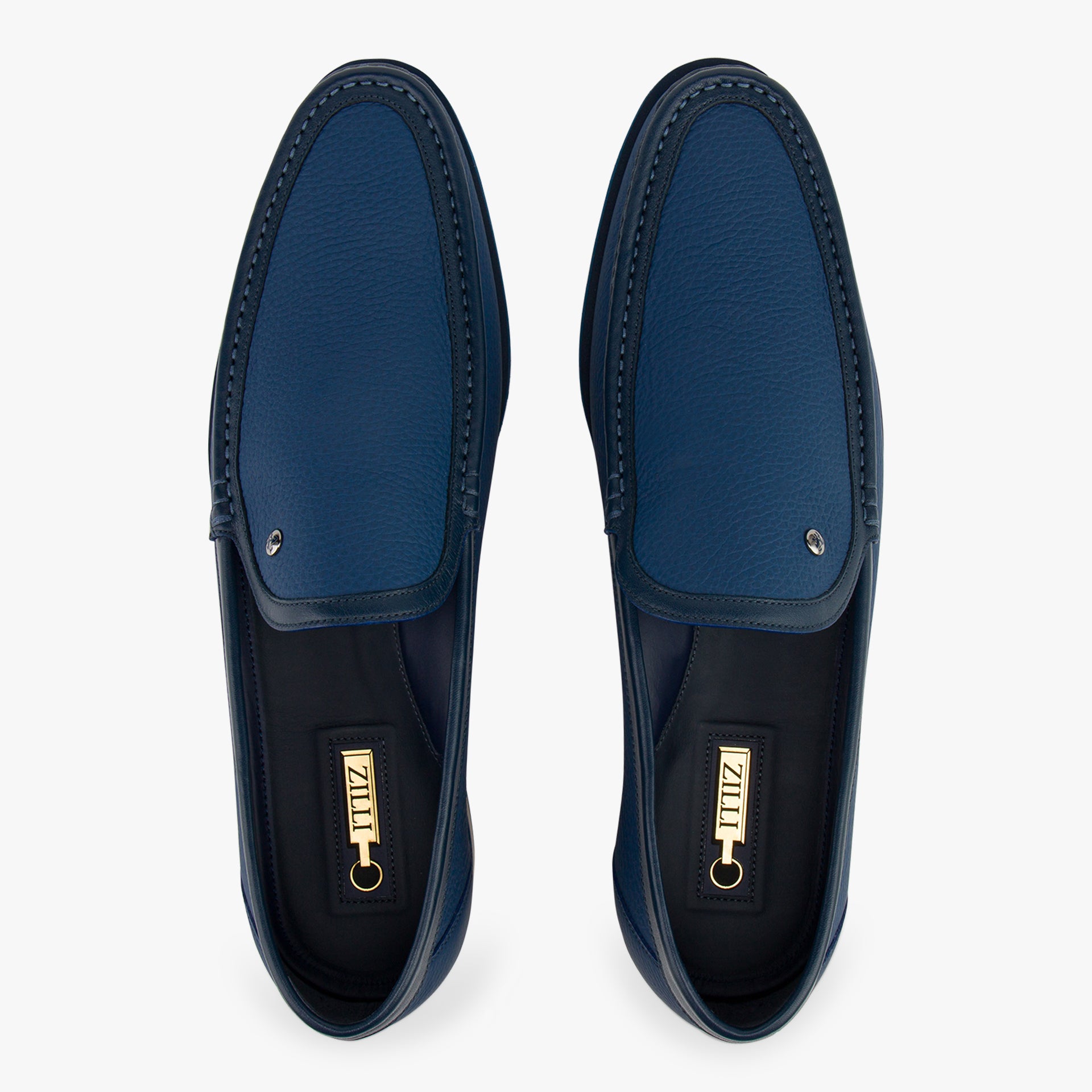 Deerskin Slip-Ons with Palladium-Finish Brass Rivet