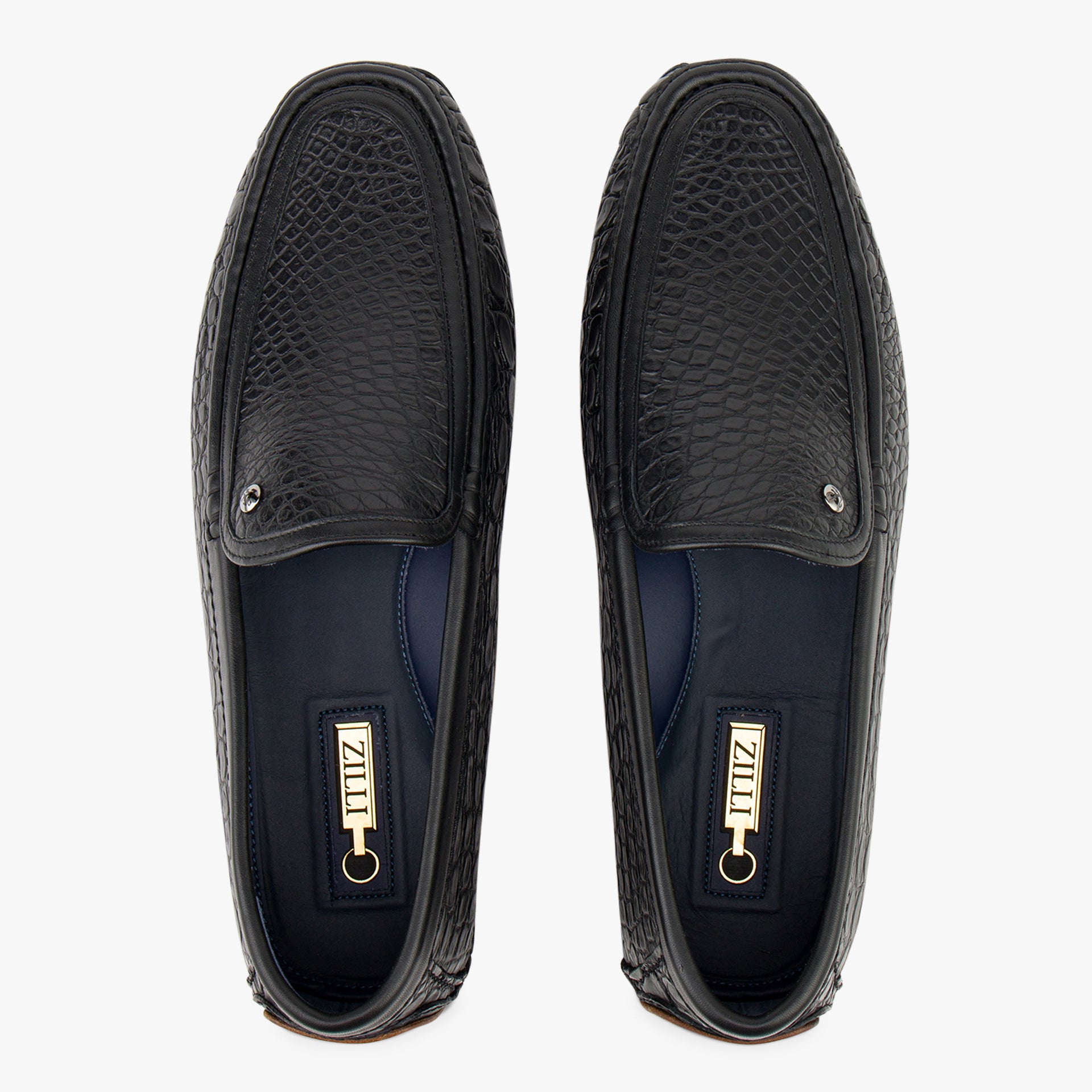 Zilli Semi-Matt Caiman Skin Slip-On