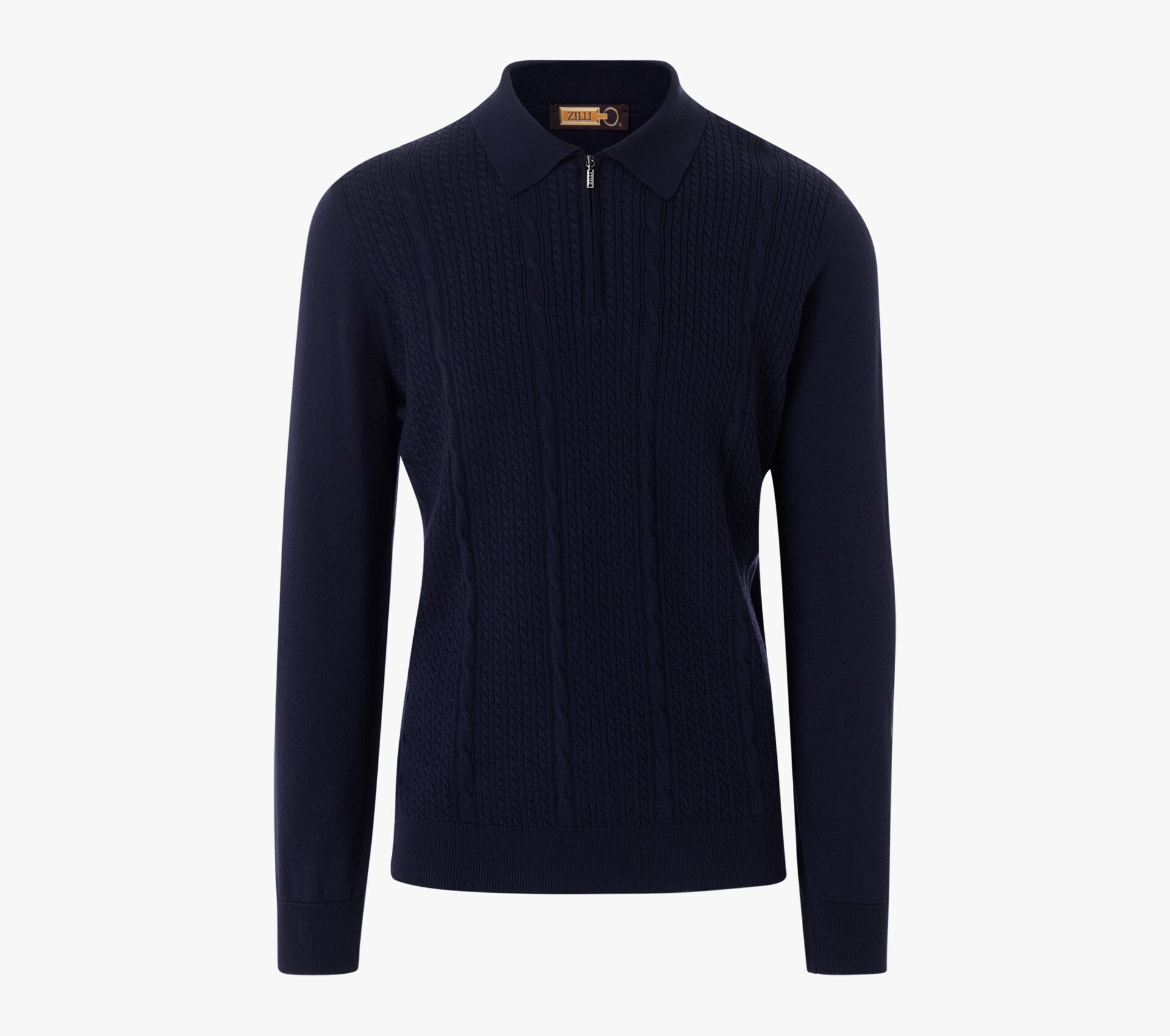 Zilli Wool, Silk & Cashmere Zipped Polo