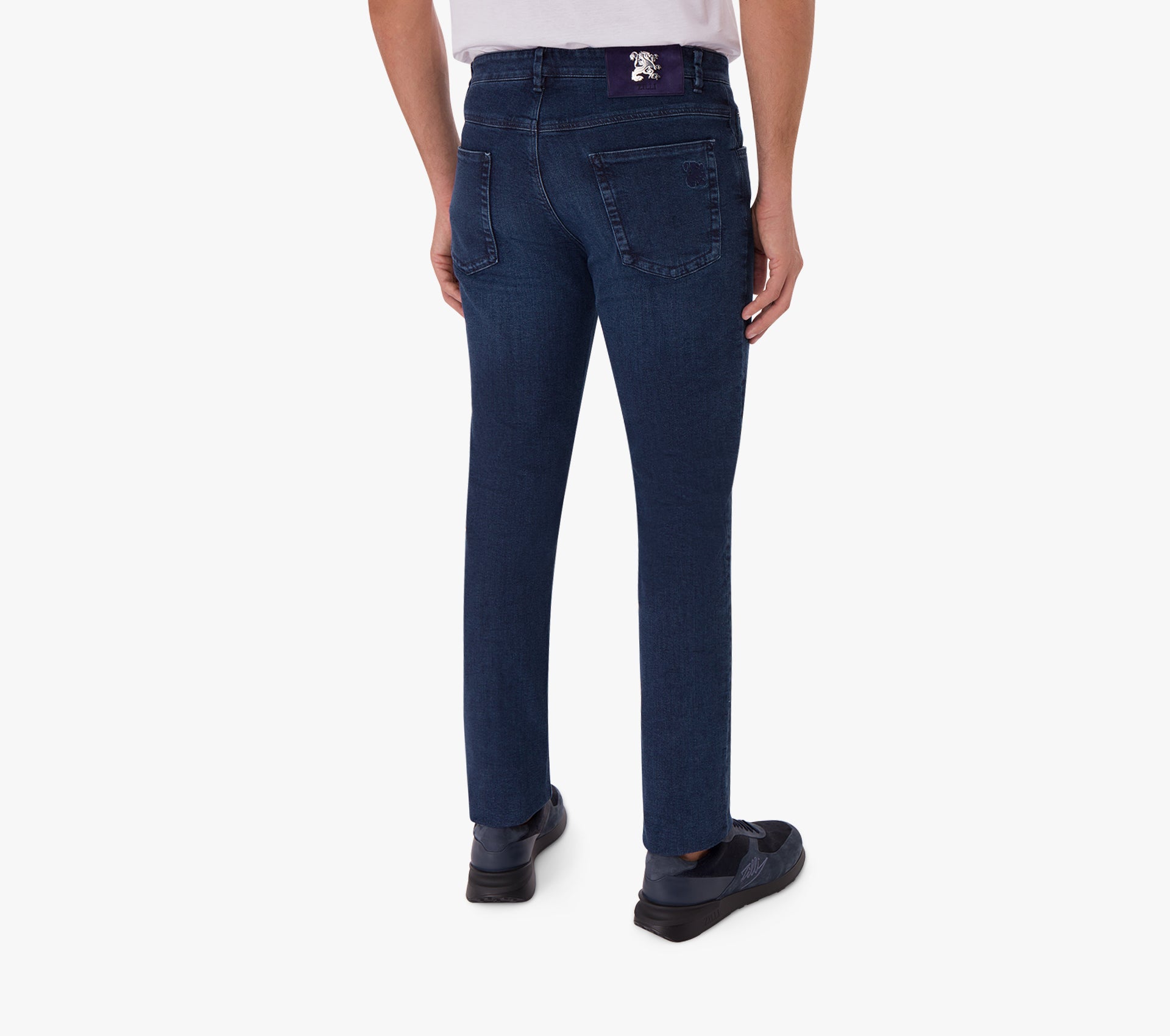 Slim Fit Jeans with Suede Calfskin Patch