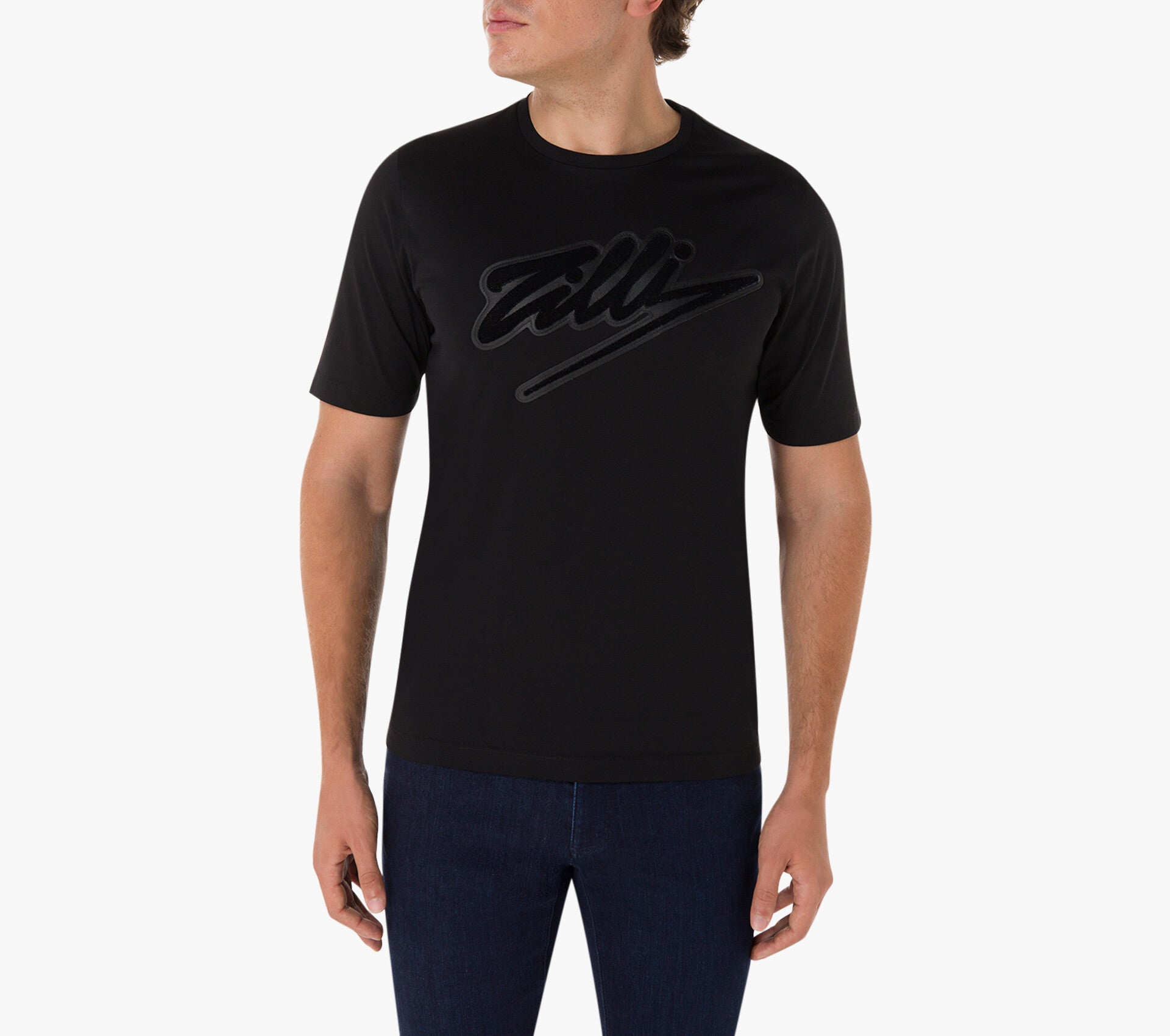 Zilli Round Neck T-shirt - Cursive Zilli Pattern