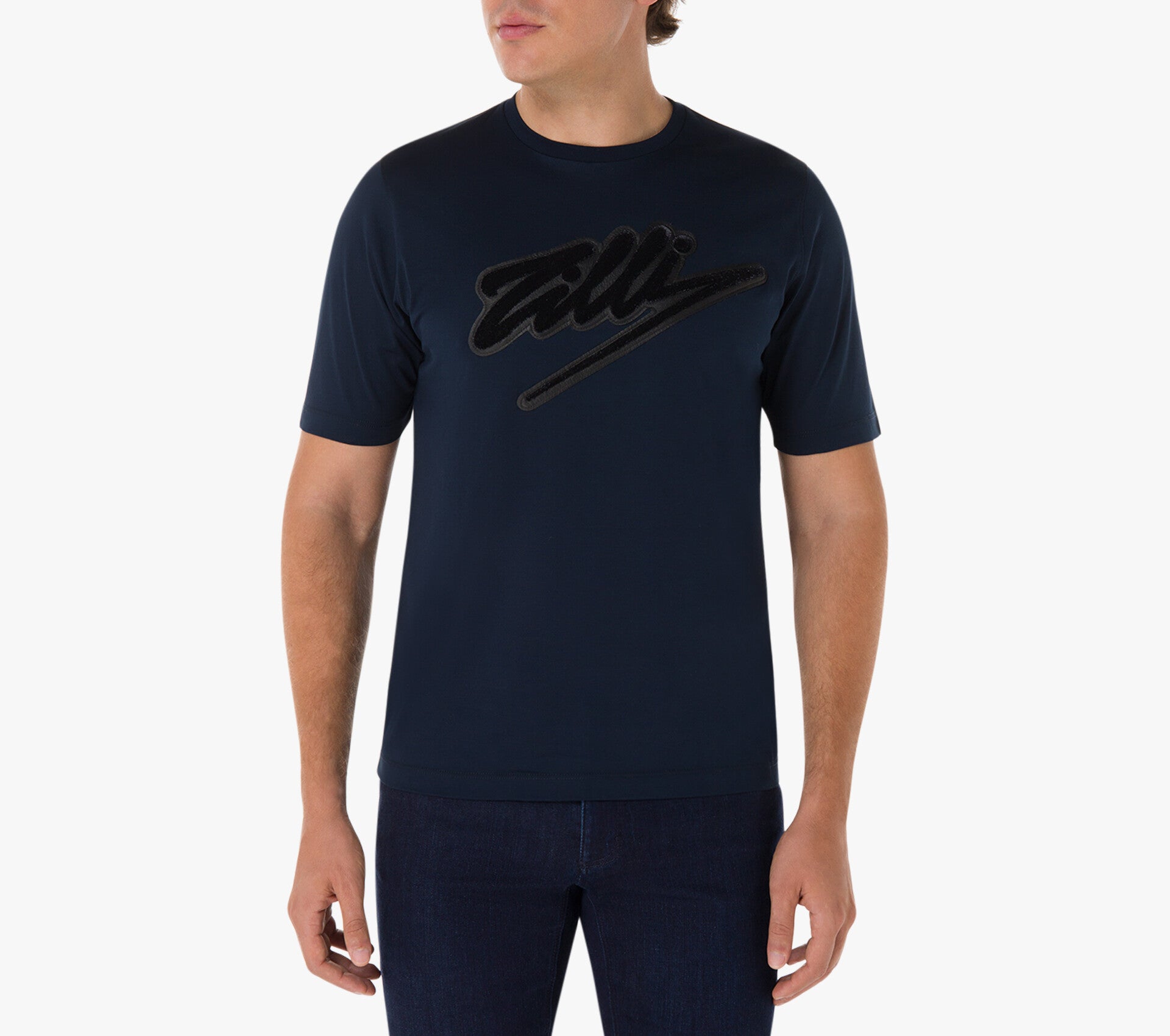 Zilli Round Neck T-shirt - Cursive Zilli Pattern