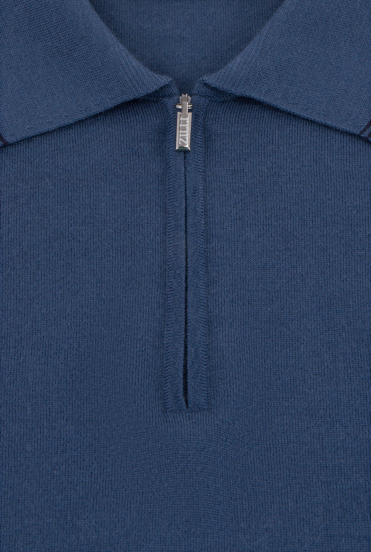 Long Sleeve Zipped Polo with Micro Griffon Embroidery