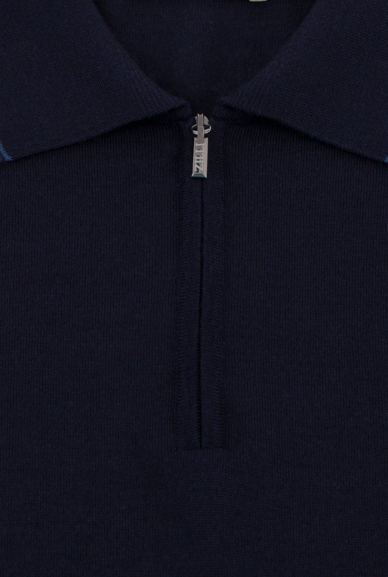 Long Sleeve Zipped Polo with Micro Griffon Embroidery