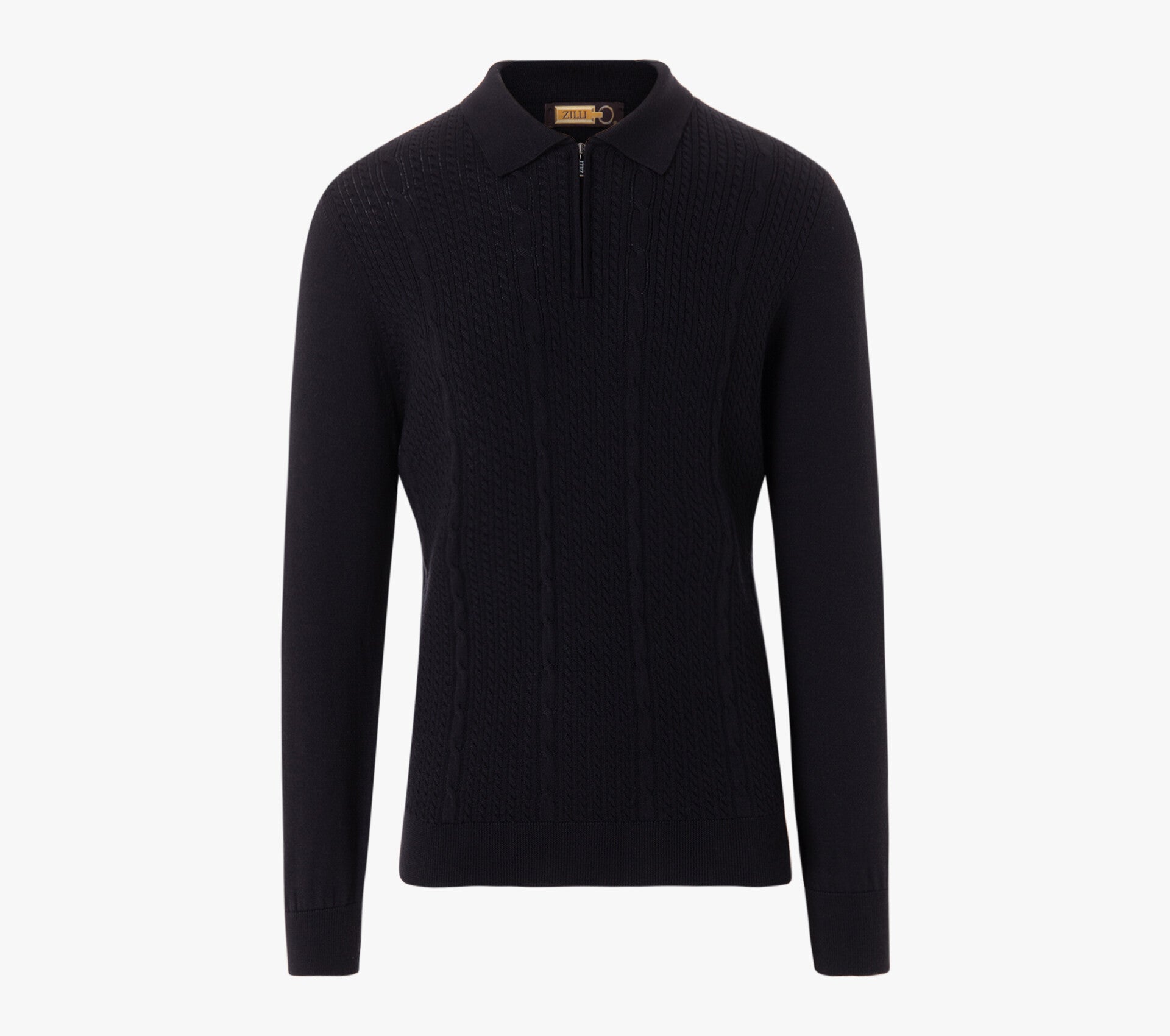 Zilli Wool, Silk & Cashmere Zipped Polo