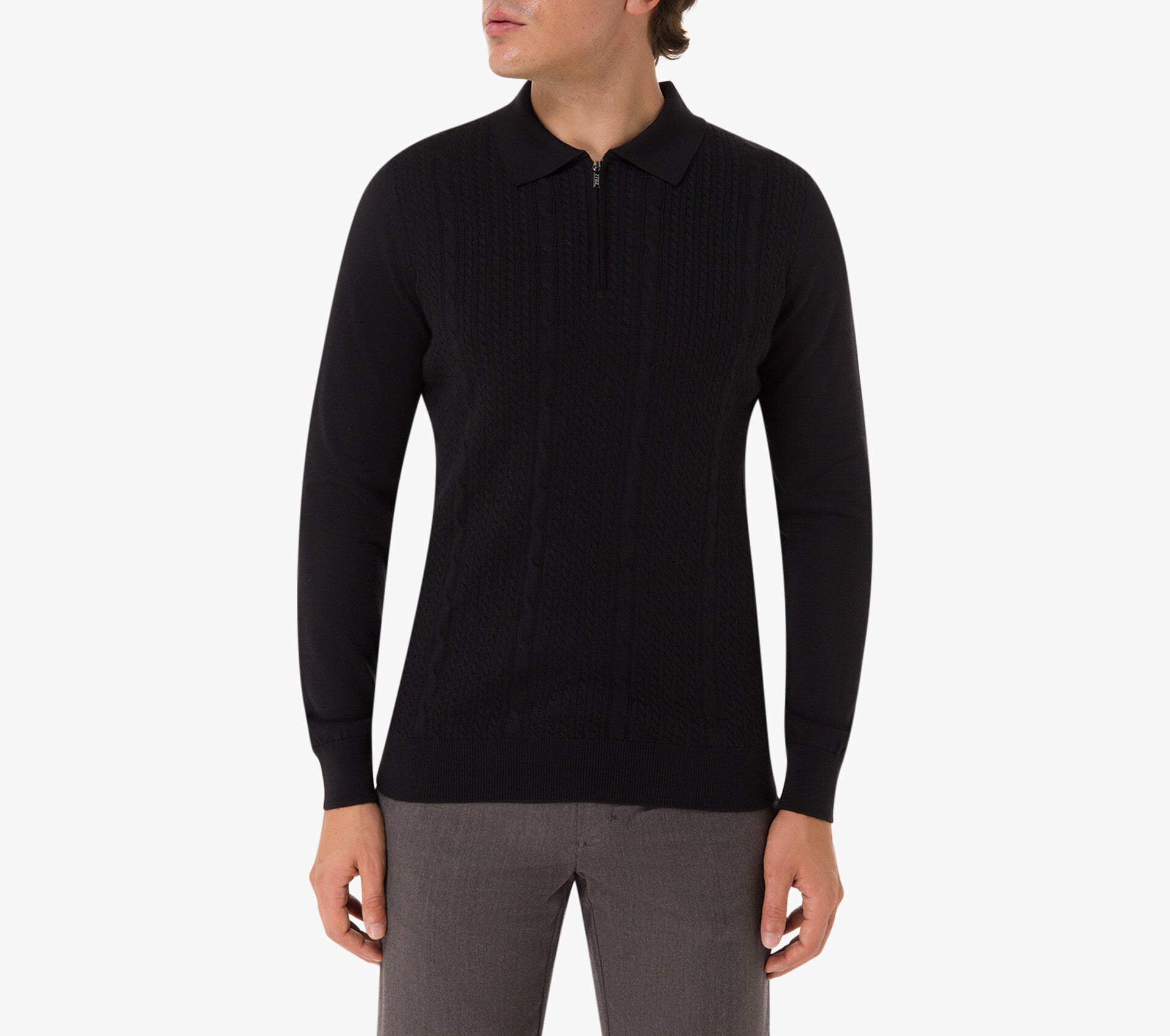 Zilli Wool, Silk & Cashmere Zipped Polo