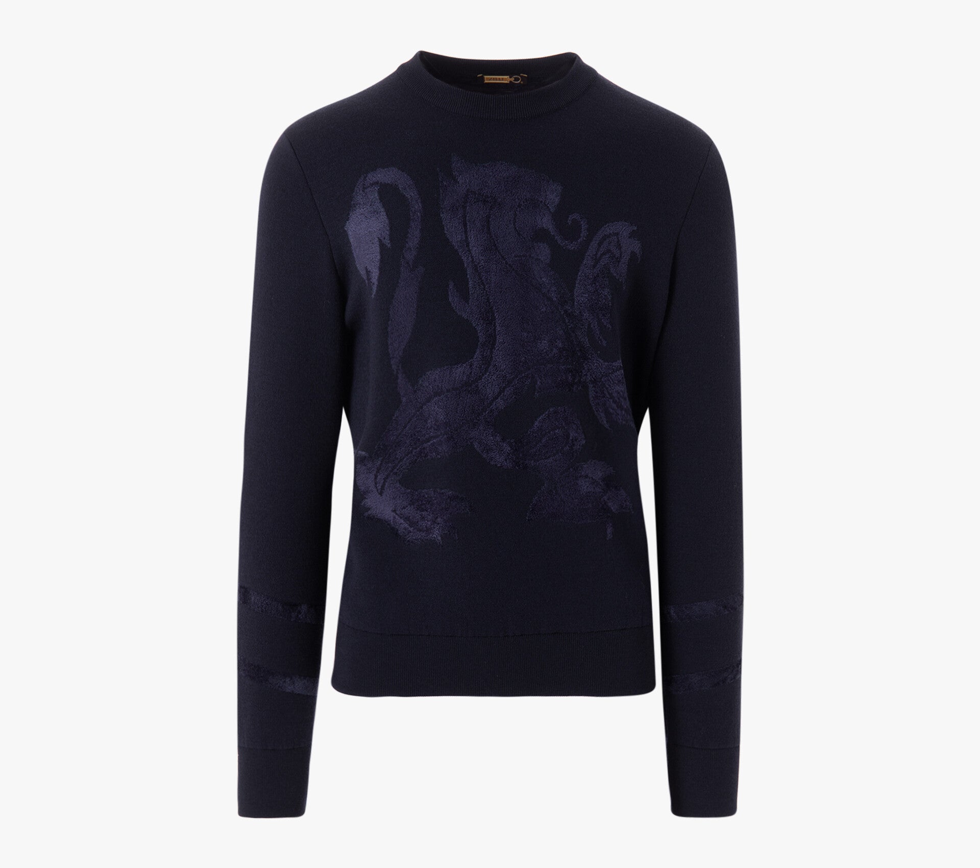 Zilli Round Neck Sweater With Velvet-Feel Griffon Pattern