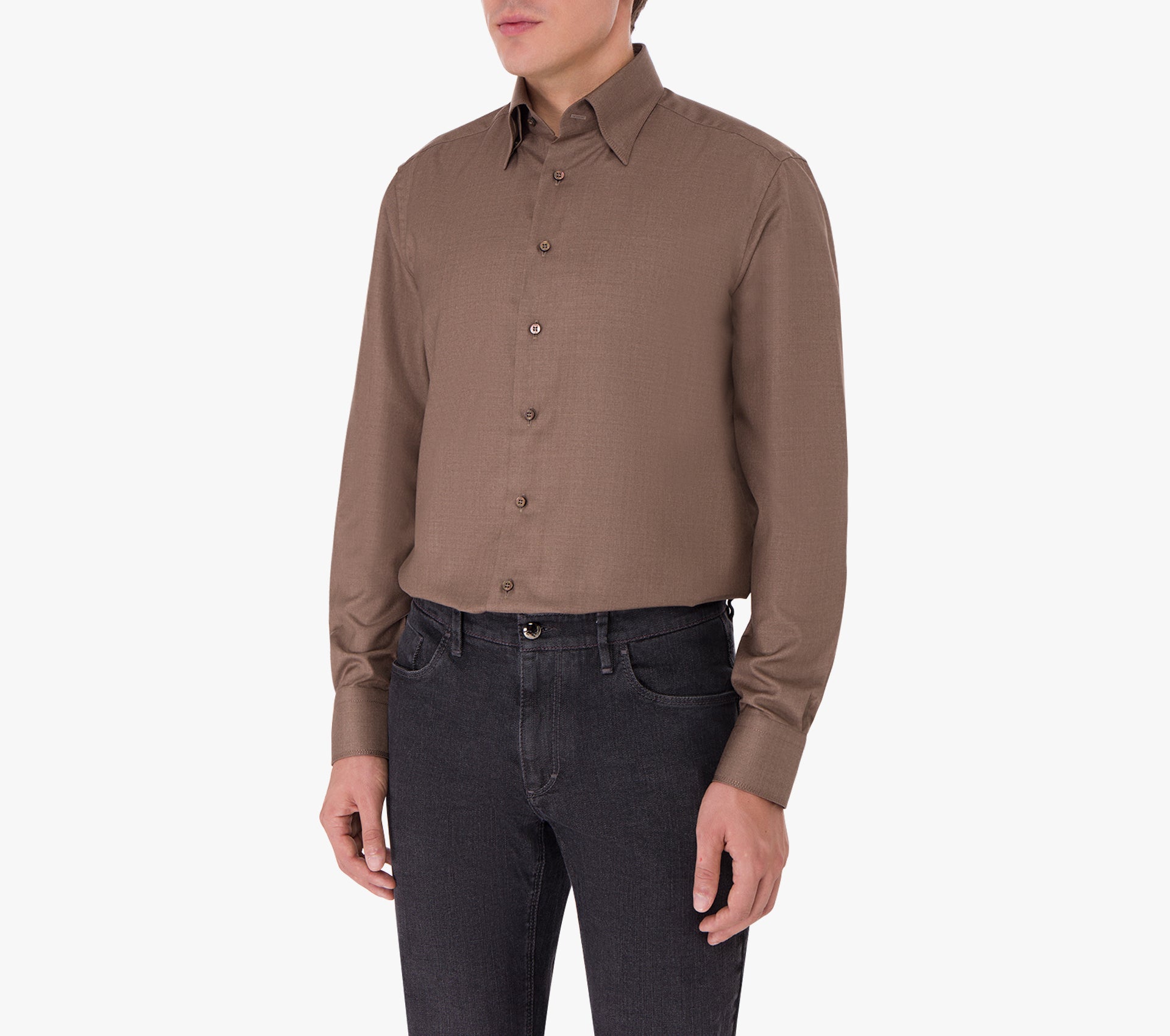 Timeless Long-Sleeve Shirt in Cashmere and Silk