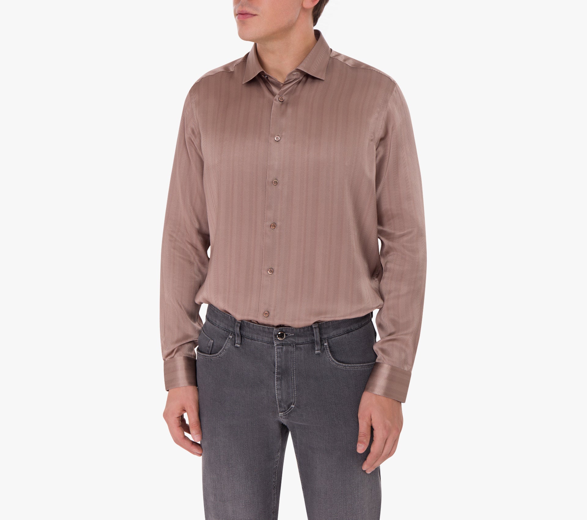 Classic Long-Sleeve Silk Shirt
