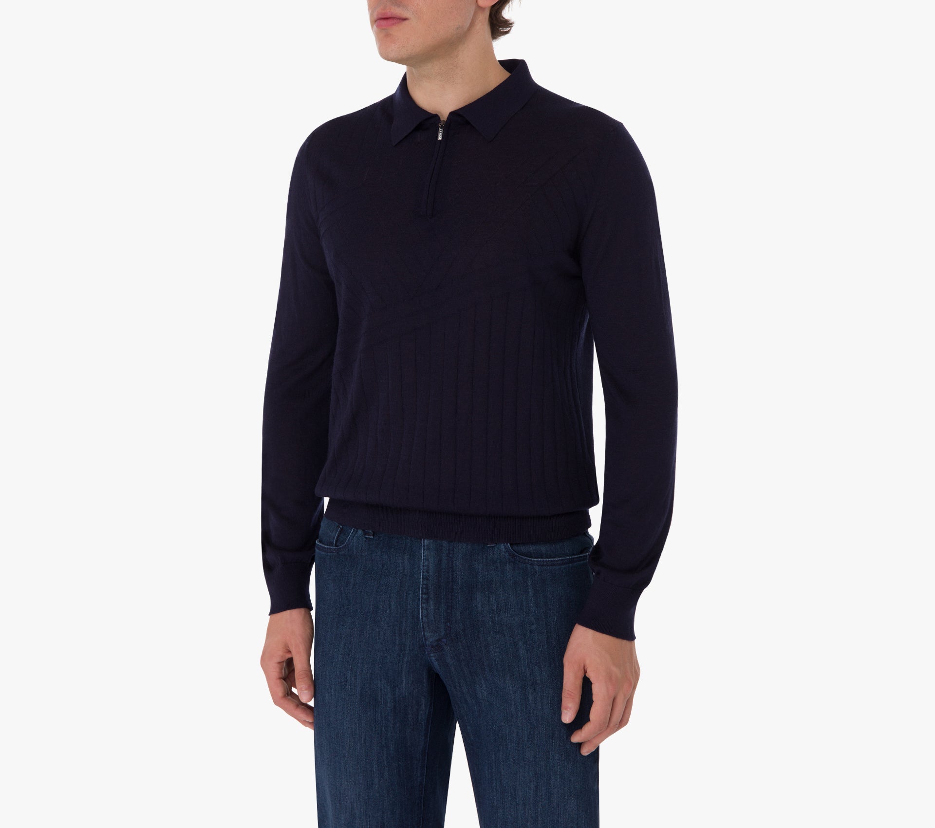 Long Sleeve Zipped Polo