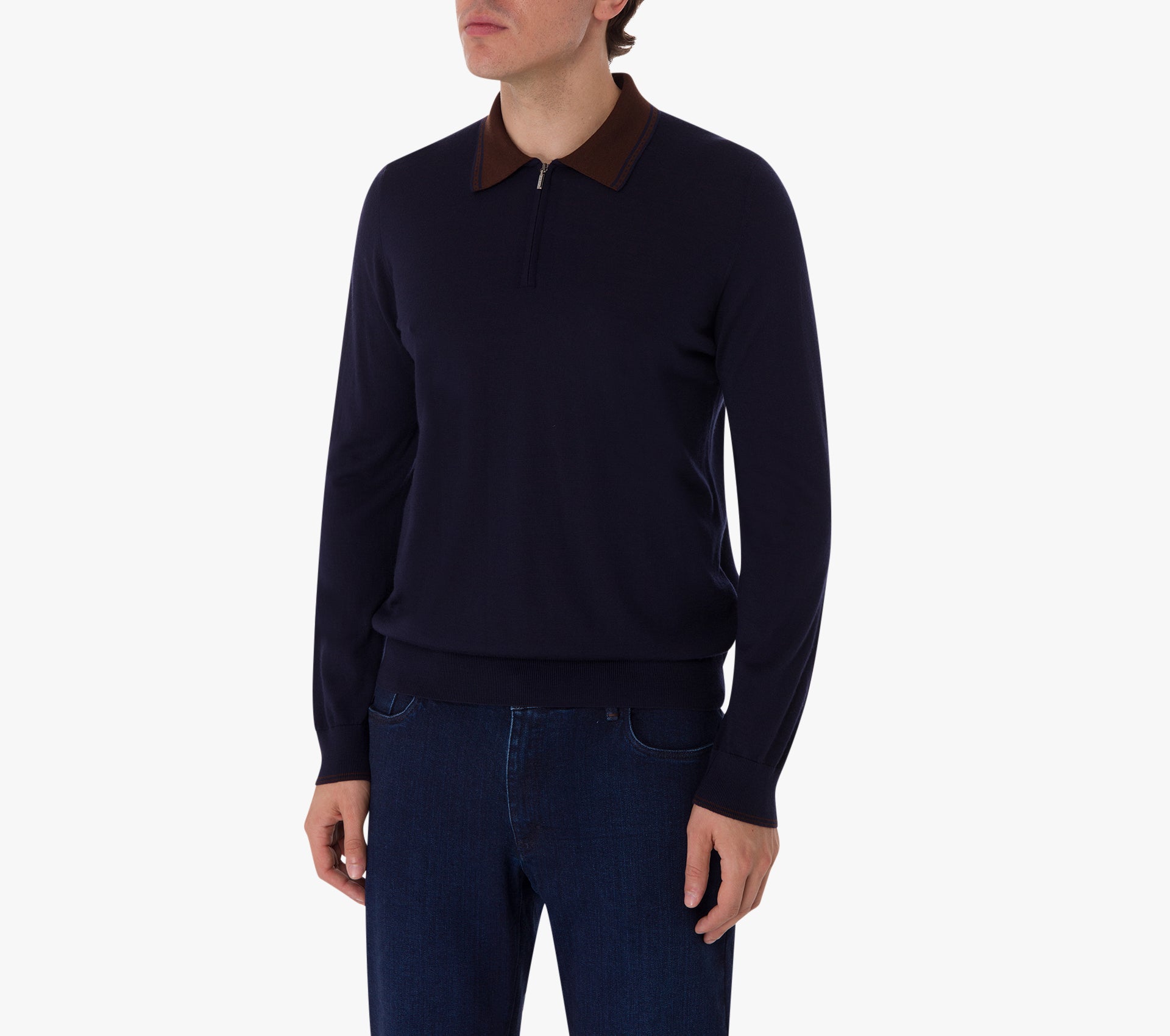 Long Sleeve Zipped Polo