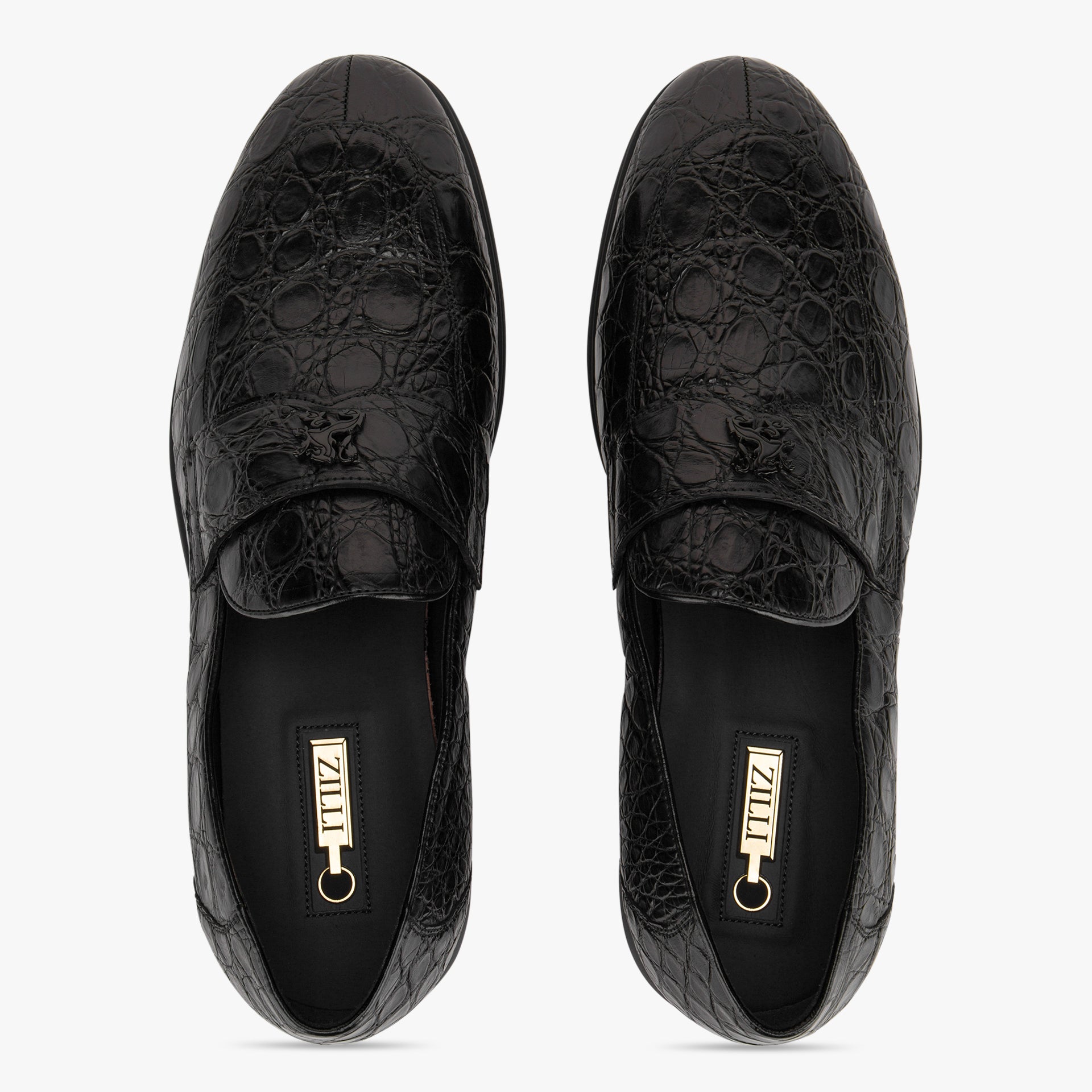 Caiman Loafers with Black Rubber Sole