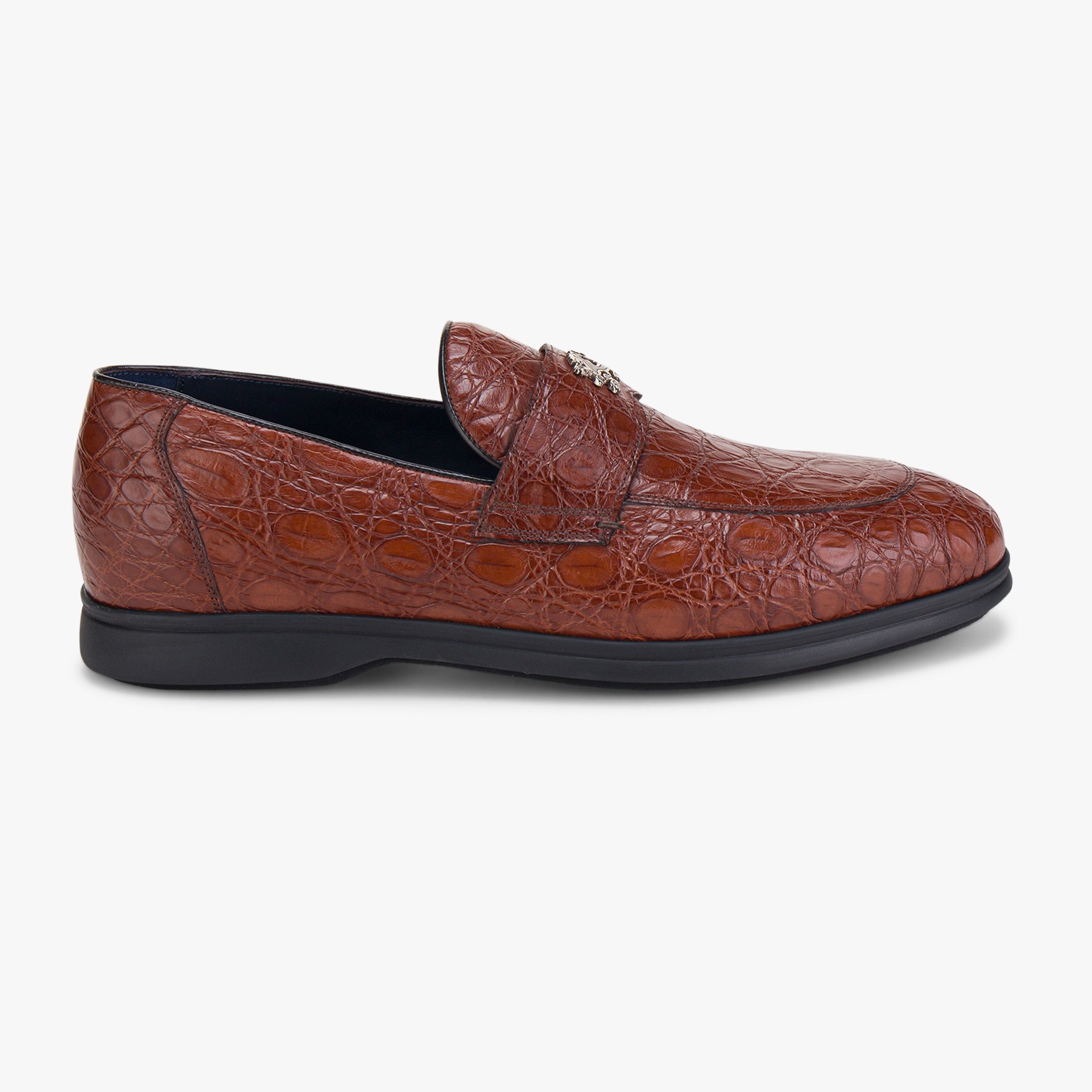 Caiman Loafers with Black Rubber Sole