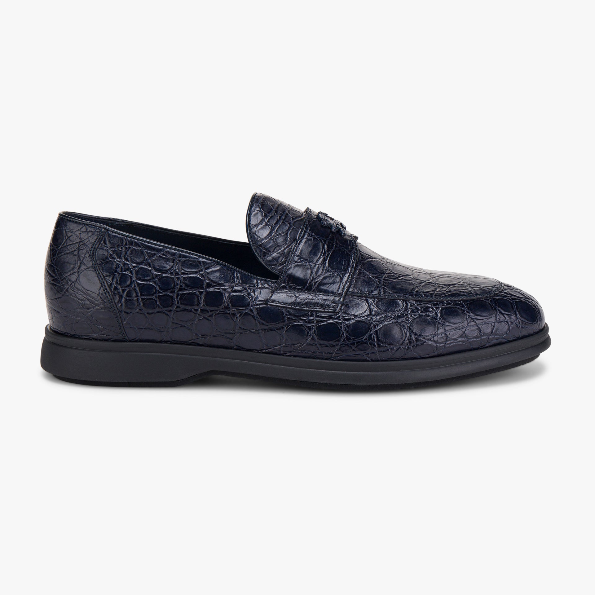 Caiman Loafers with Black Rubber Sole