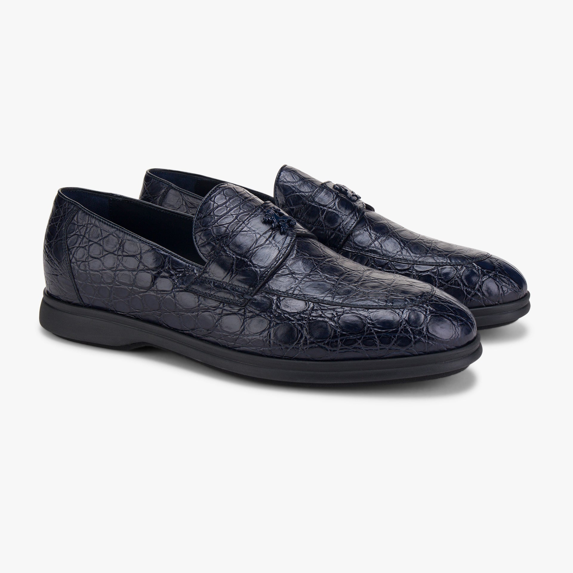 Caiman Loafers with Black Rubber Sole