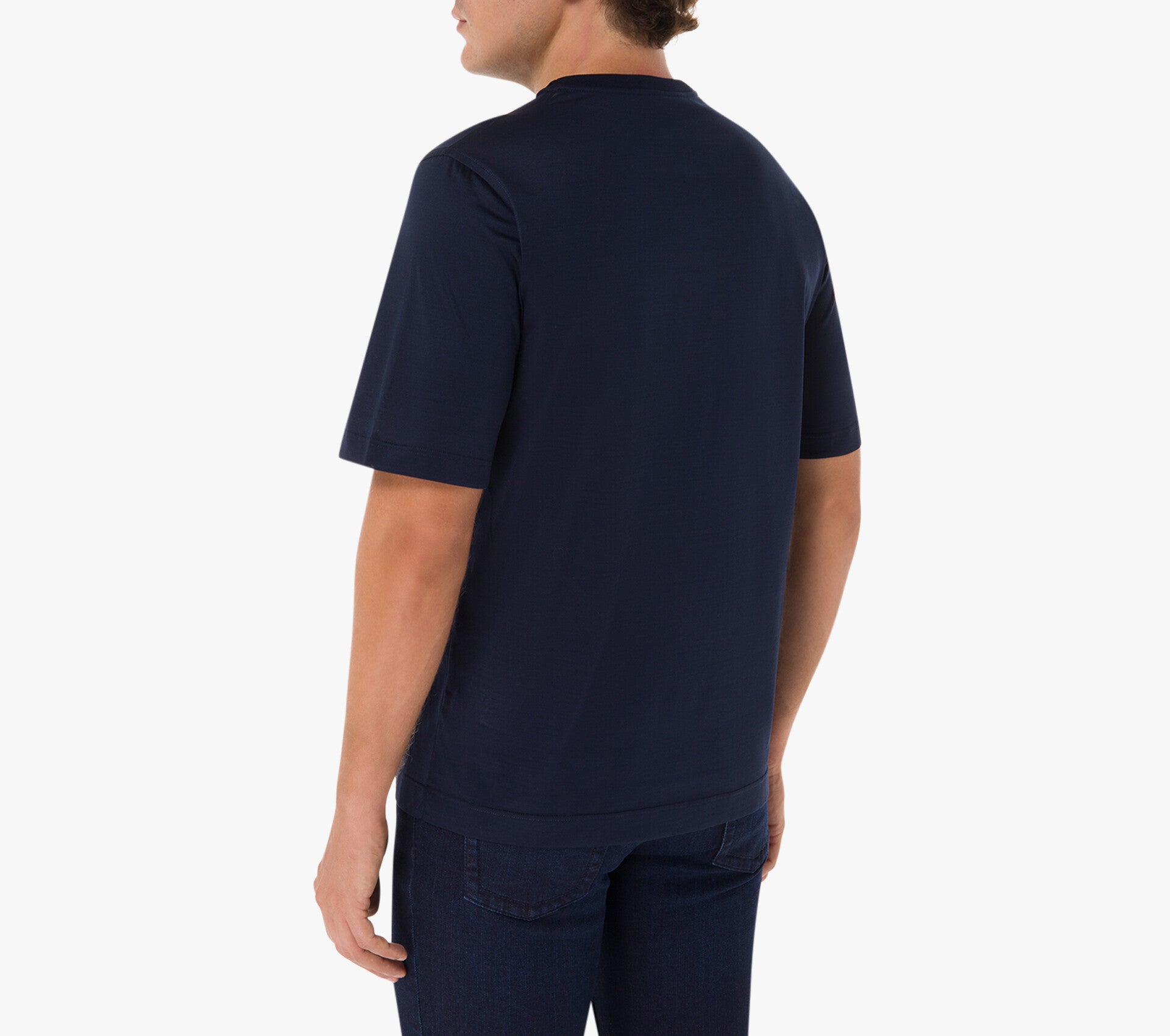 Zilli Navy T-shirt with Micro Griffon Embroidery