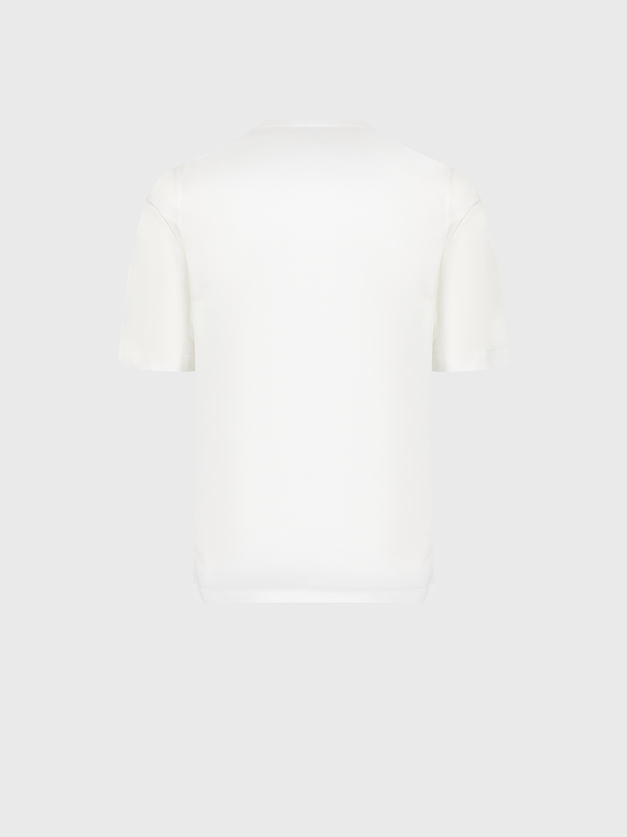 Micro Griffon Satin Finish Cotton T-Shirt Off White