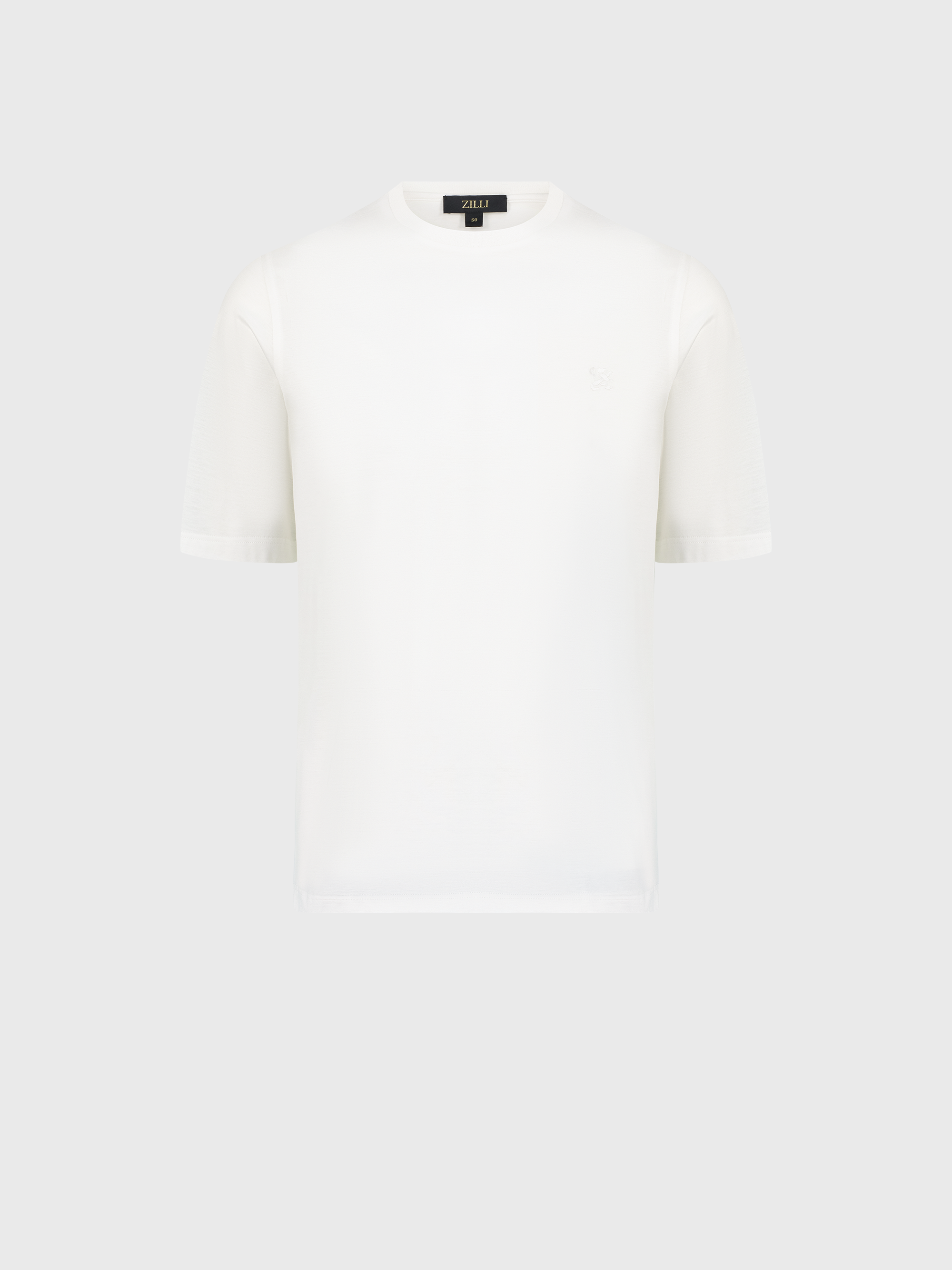 Micro Griffon Satin Finish Cotton T-Shirt Off White