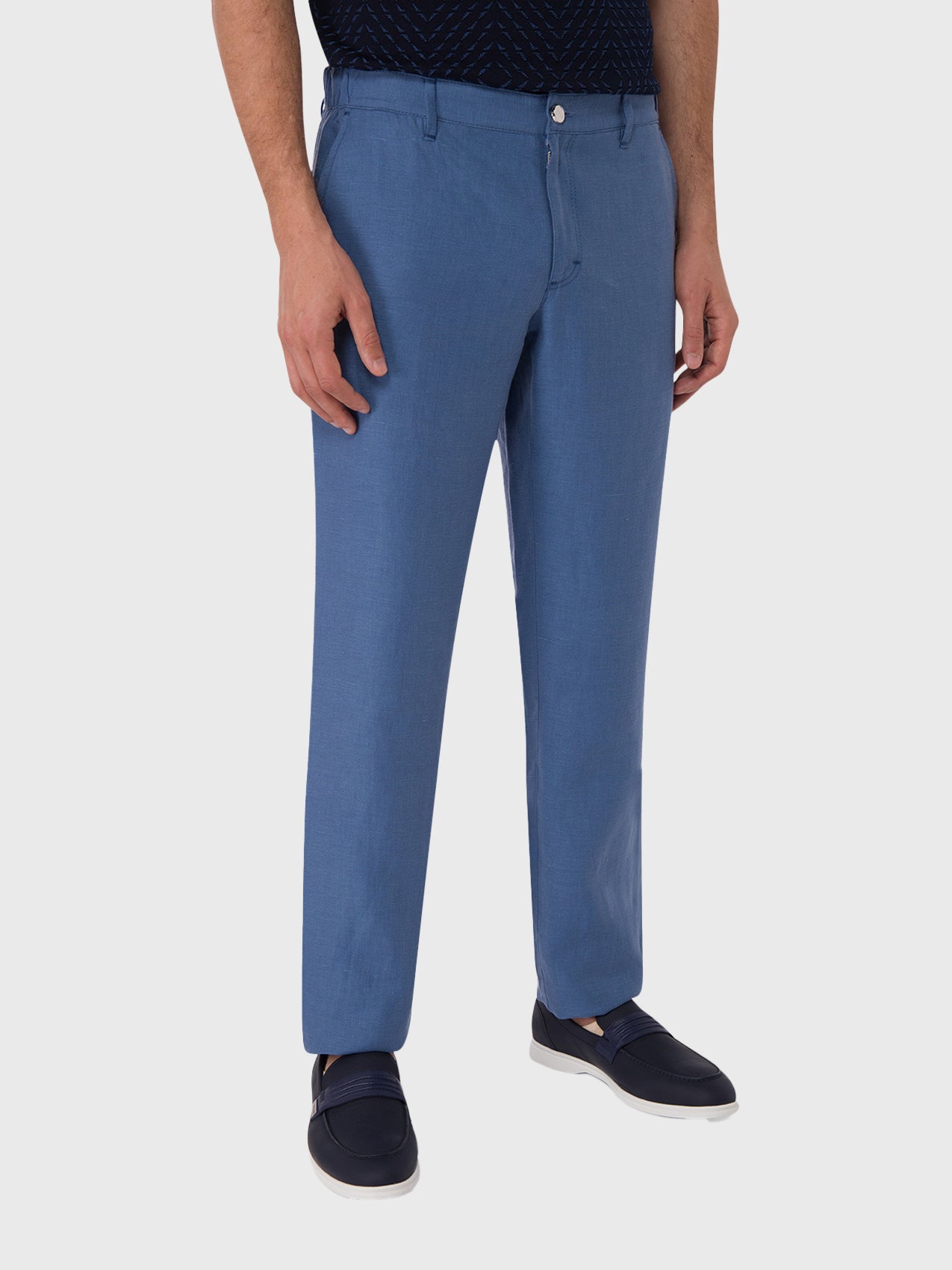 Linen and Silk Slim Fit Pants