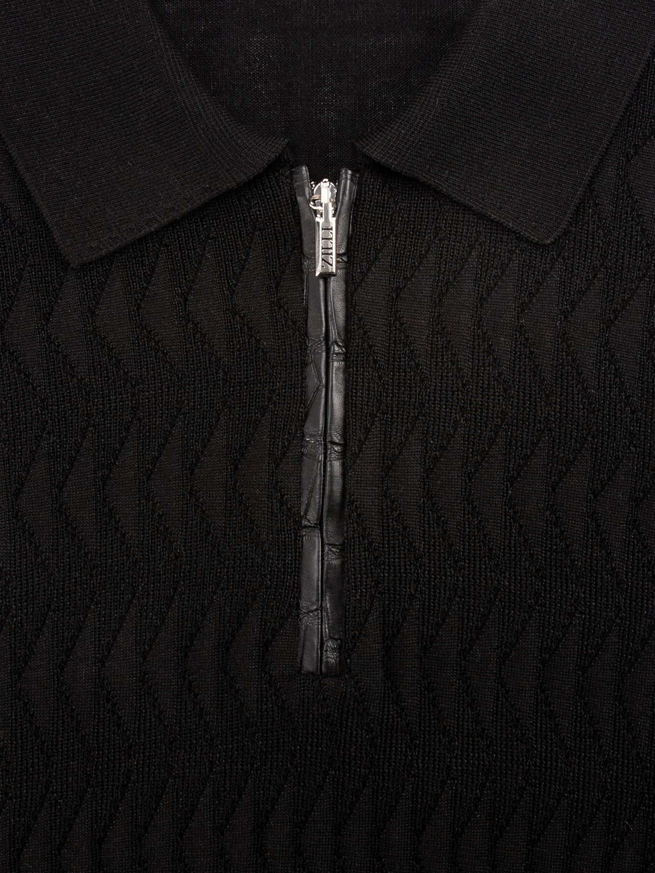 Zipped Polo with Crocodile Details