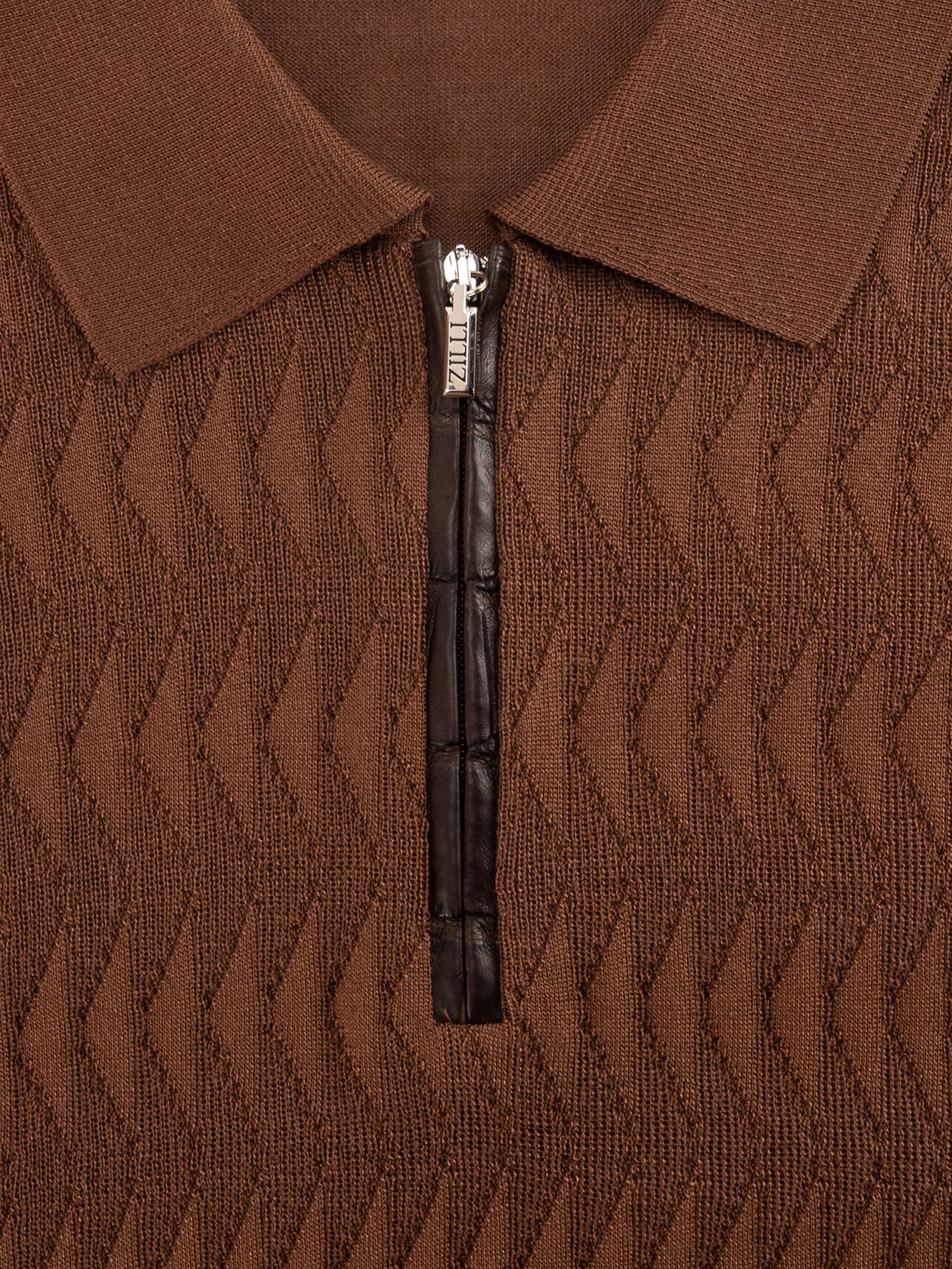 Zipped Polo with Crocodile Details