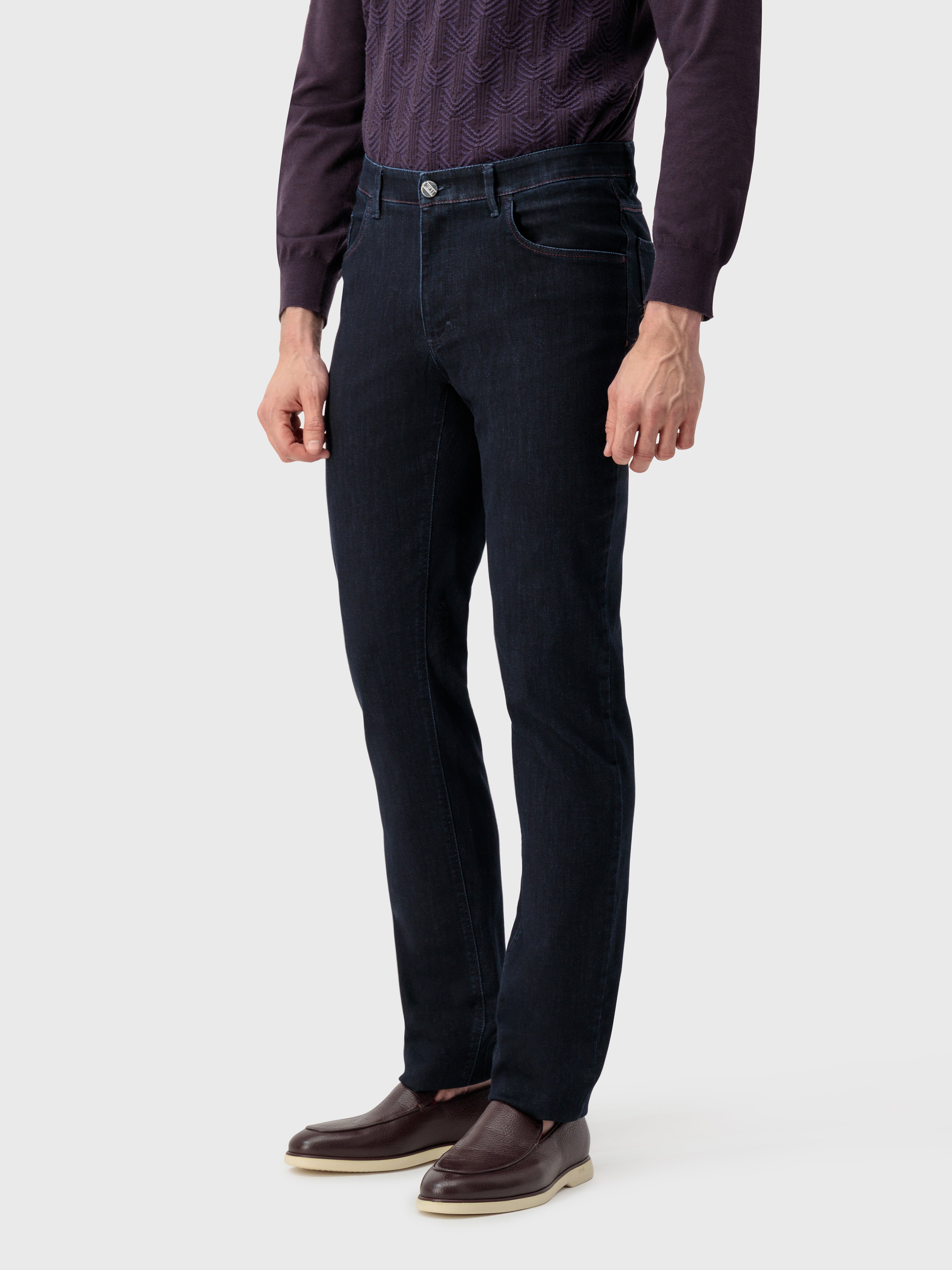 Jeans with Aubergine Patch