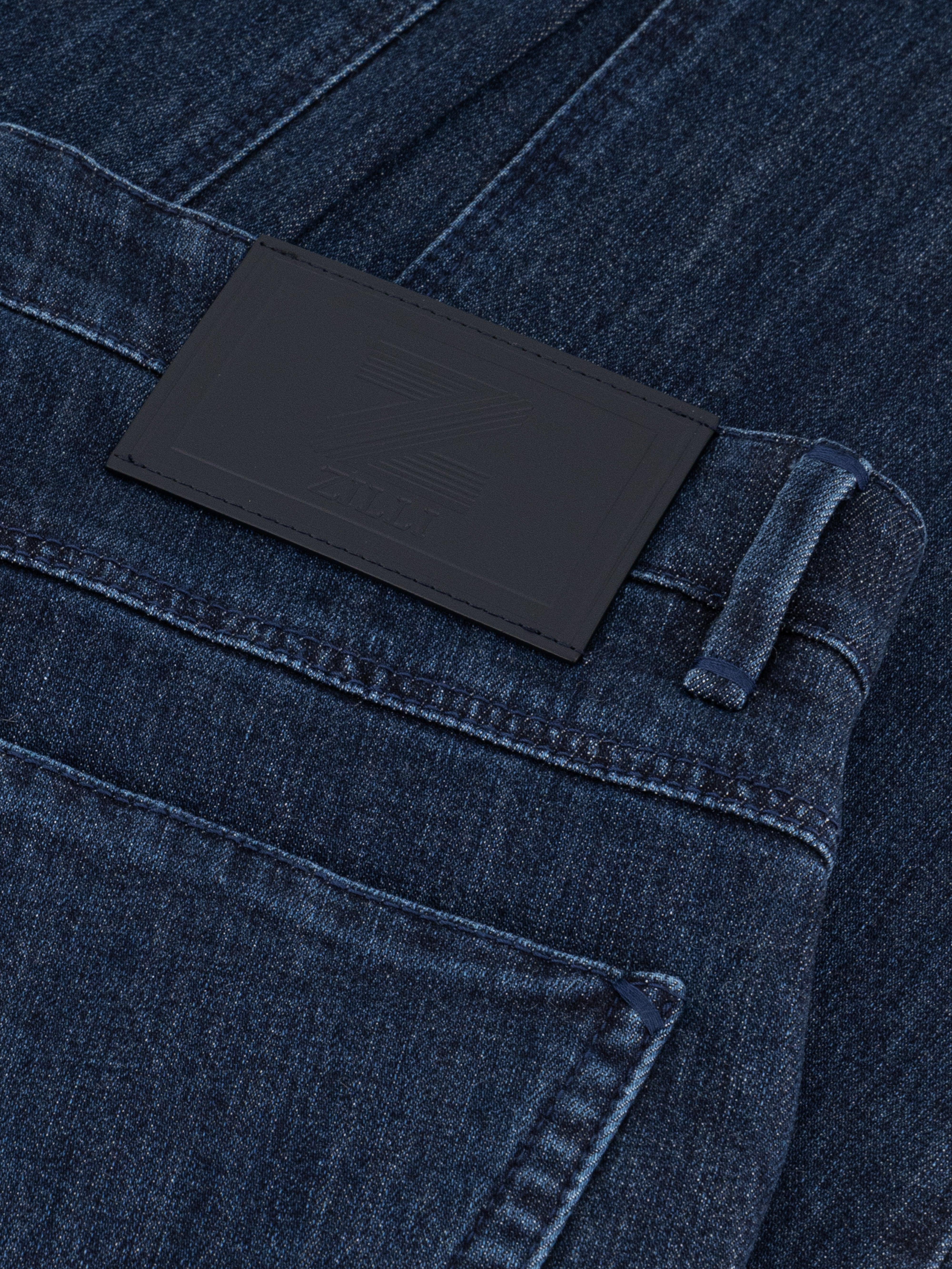 Jeans with Brass "Z" stamped Patch Blue