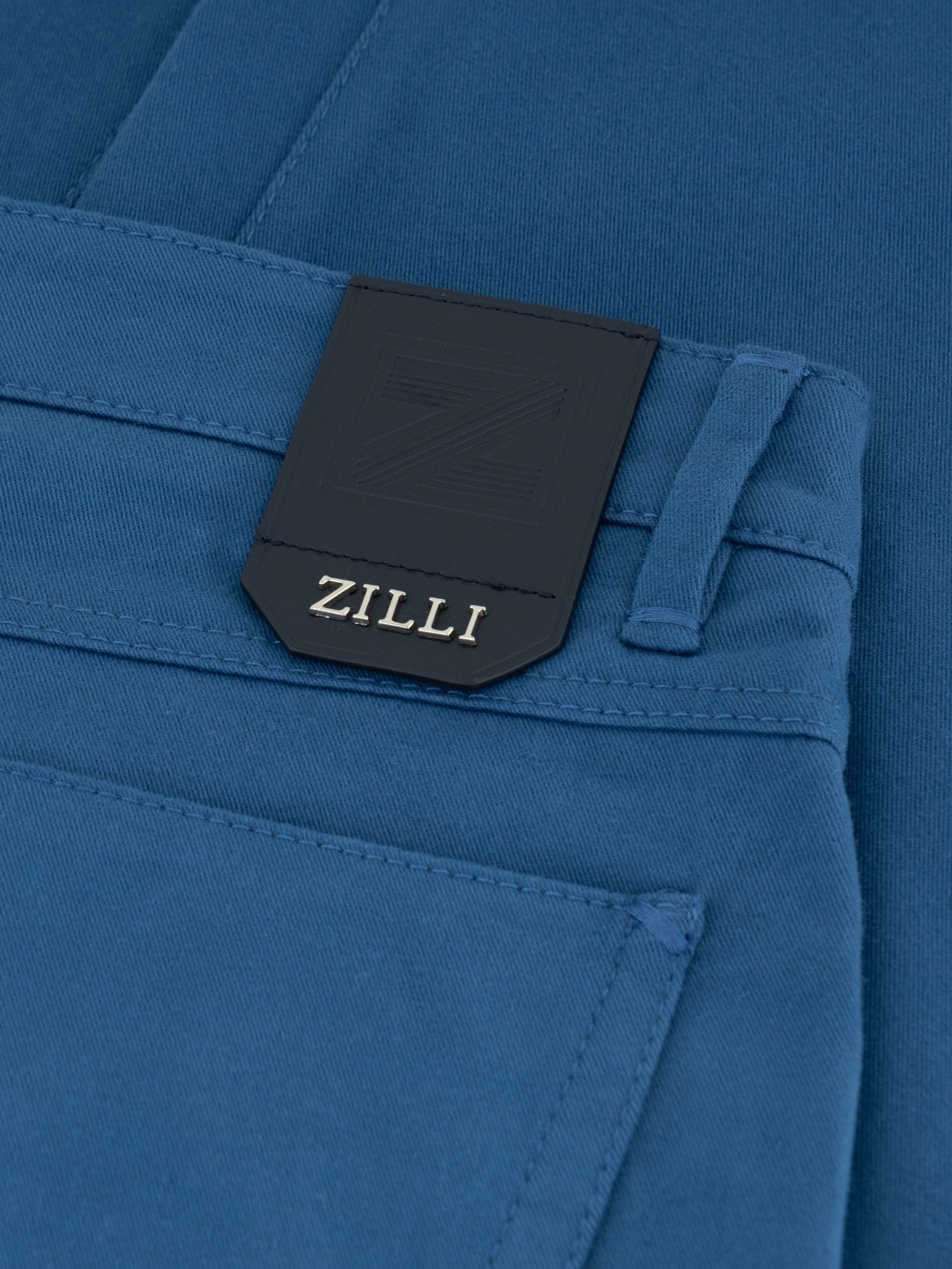 Jeans with Calf Suede "Z" Patch Blue Jeans