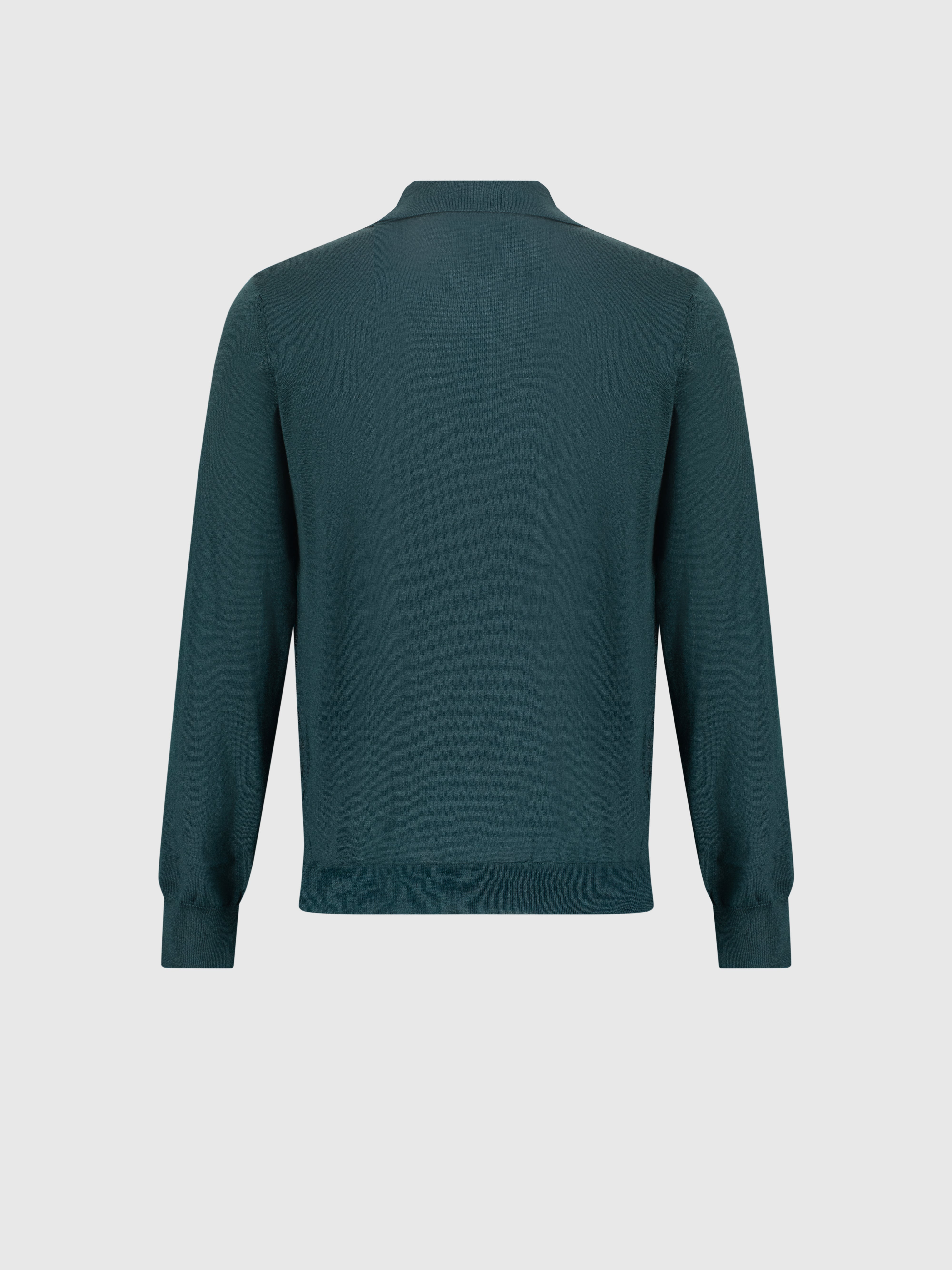 Cashmere and Silk Zipped Polo Dark Green