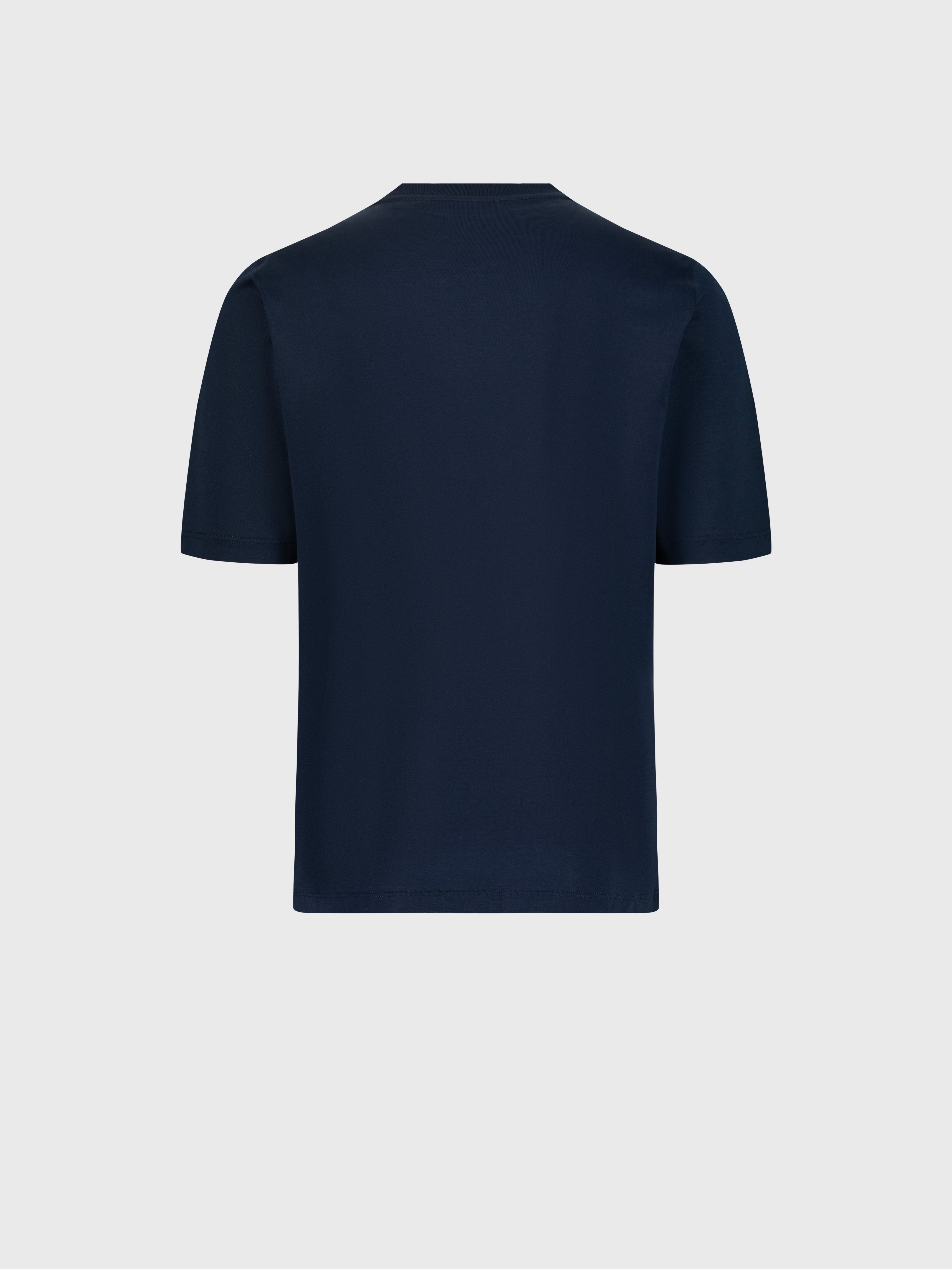 T-Shirt with Four Stripes Embroidery Dark Navy