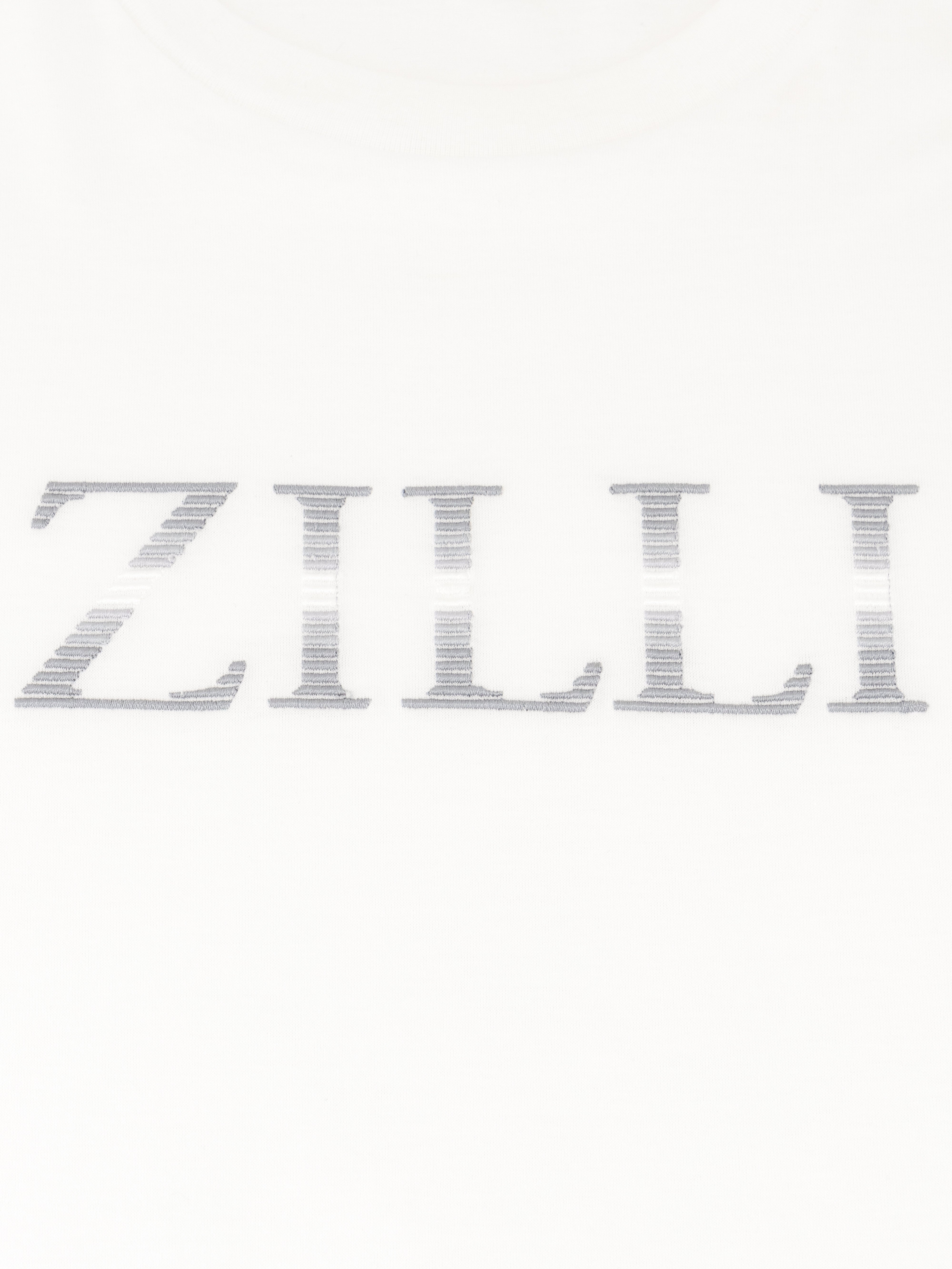 T-Shirt with Gradient Zilli Shade Embroidery White