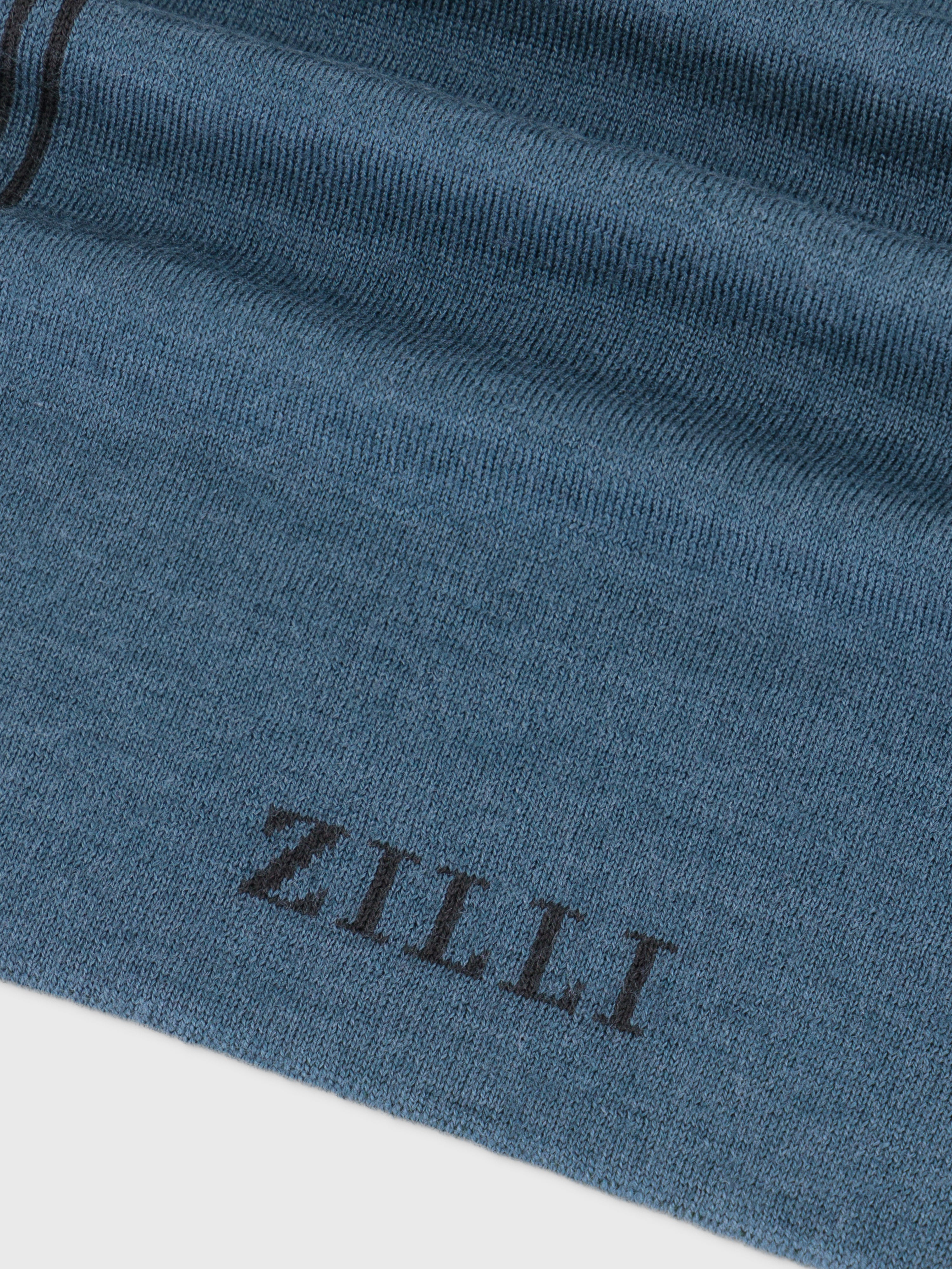 Scarf with Embroidered Zilli Lettering Dark Green