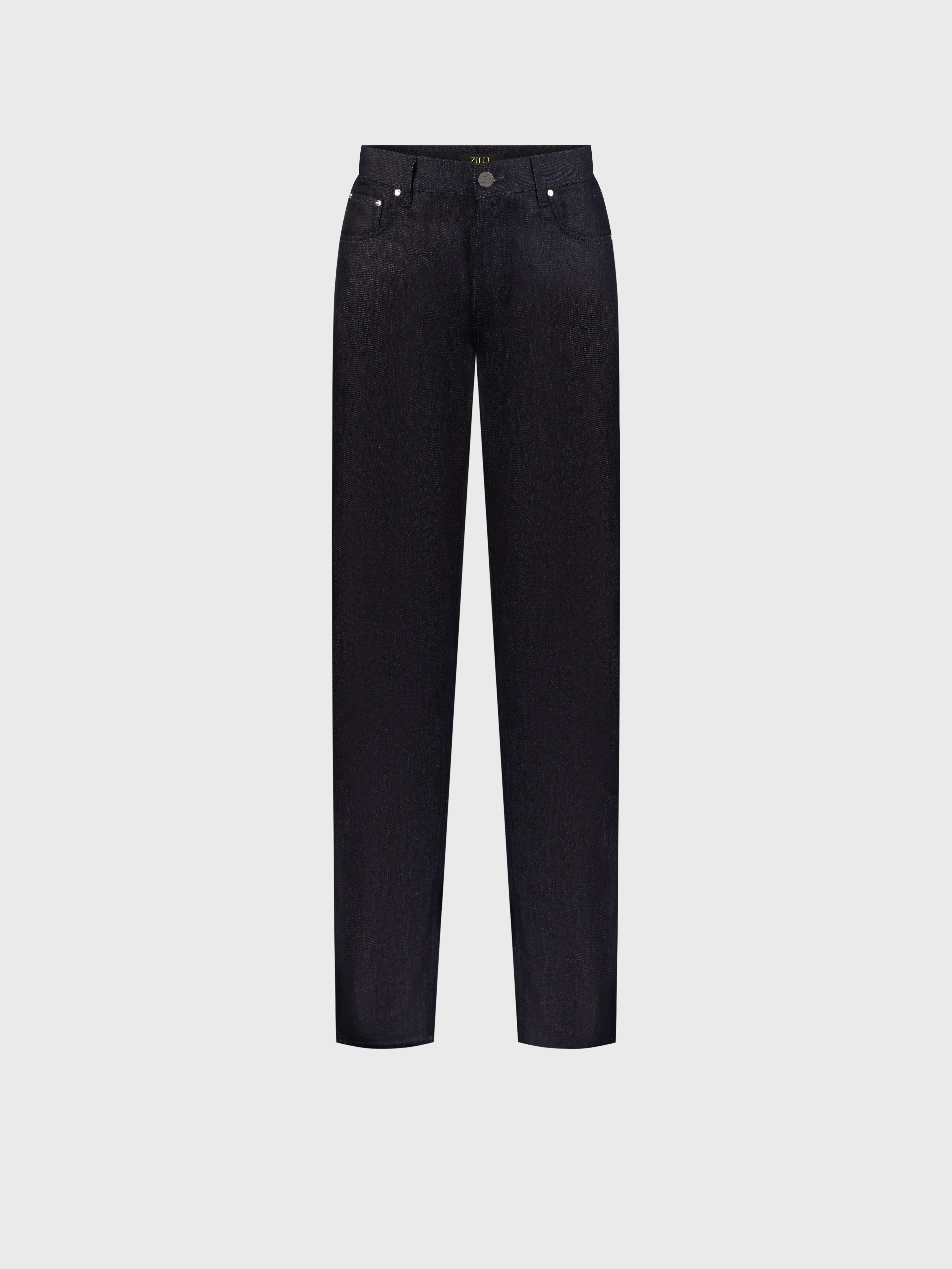 Jeans in Cotton and Wool Dark Navy