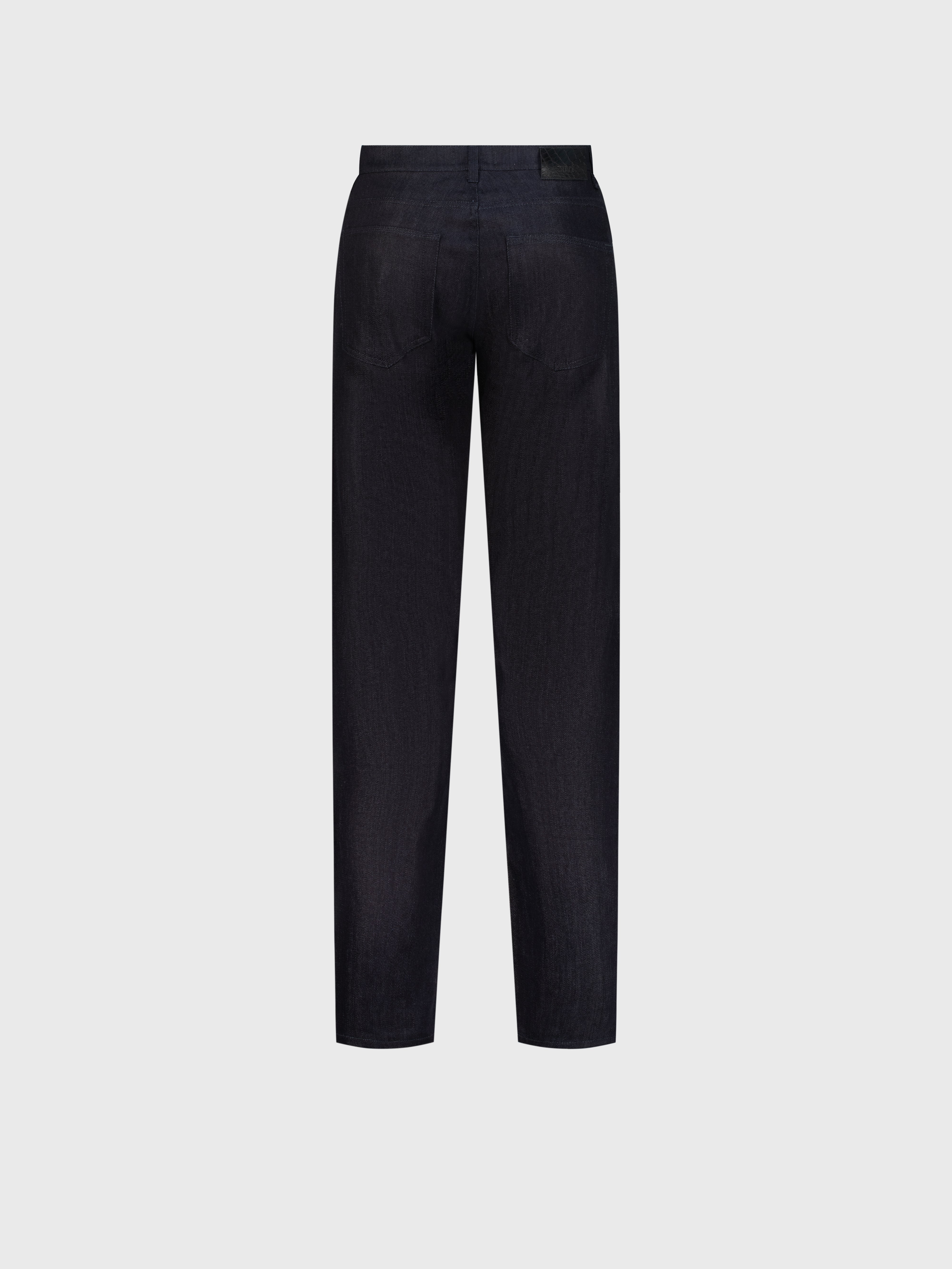 Jeans in Cotton and Wool Dark Navy