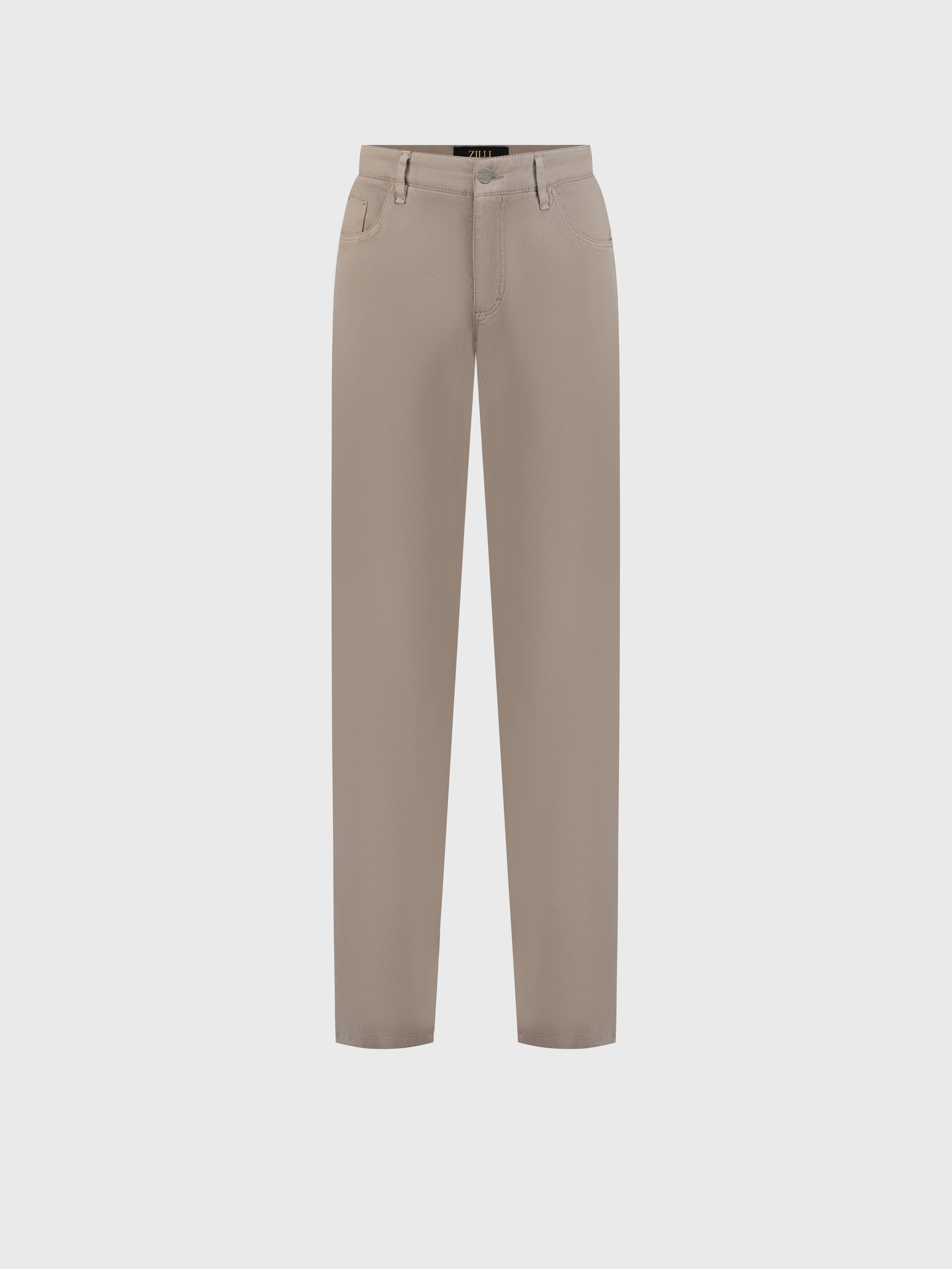 Jeans with Calfskin Patch Taupe