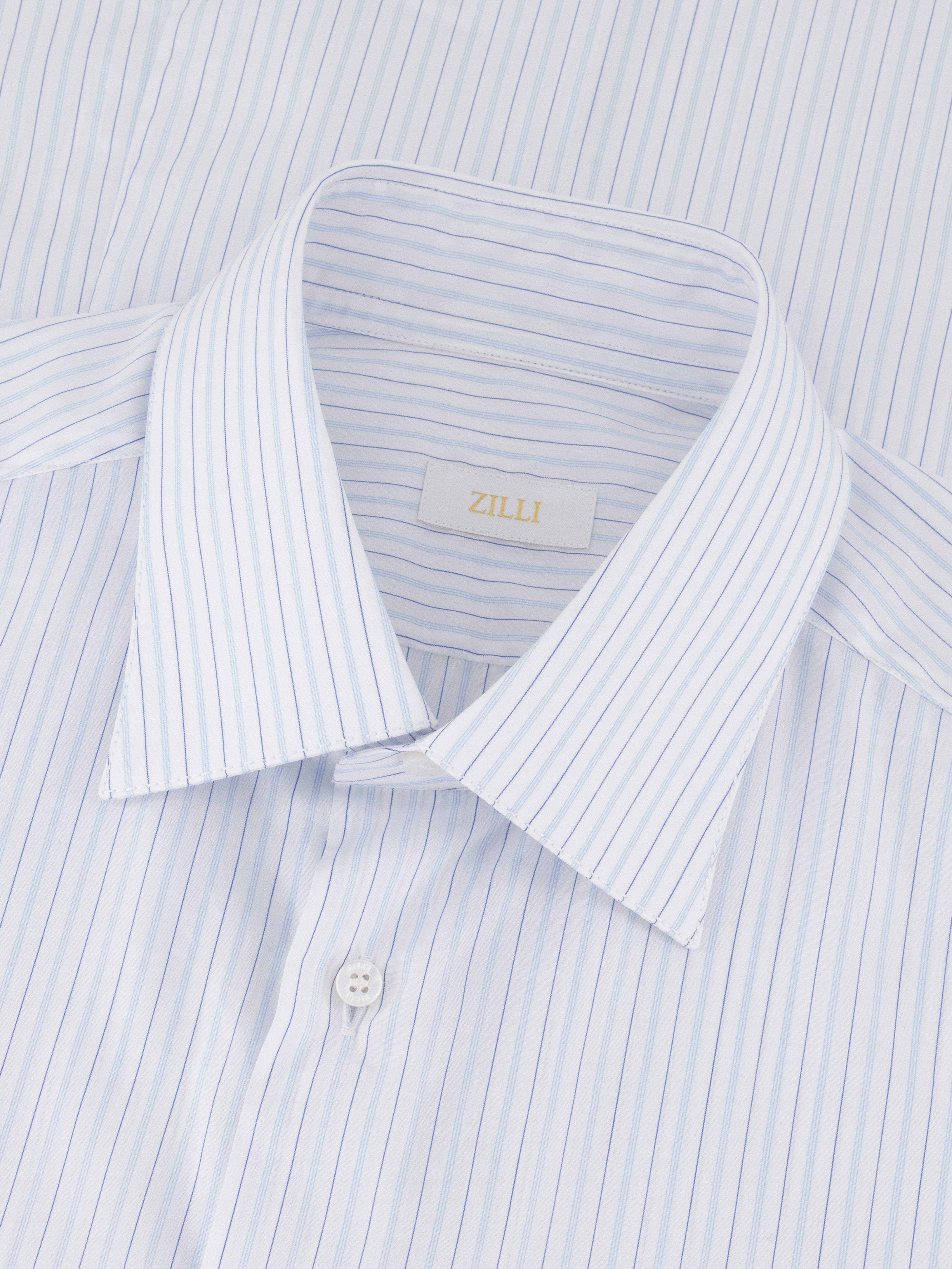 Shirt with Subtle Stripe Pattern Light Blue