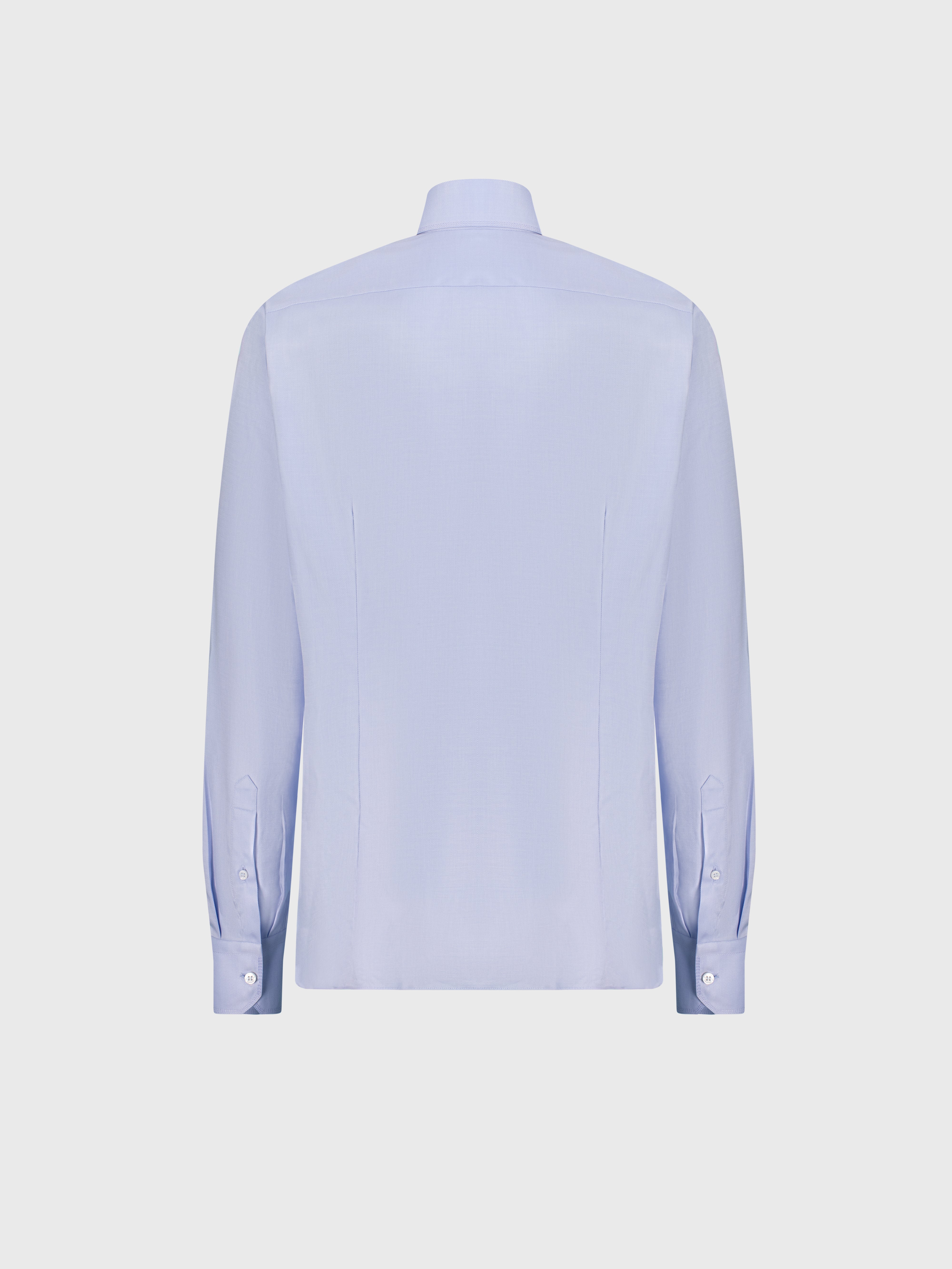 Cotton Shirt with Triple Stitching Light Blue