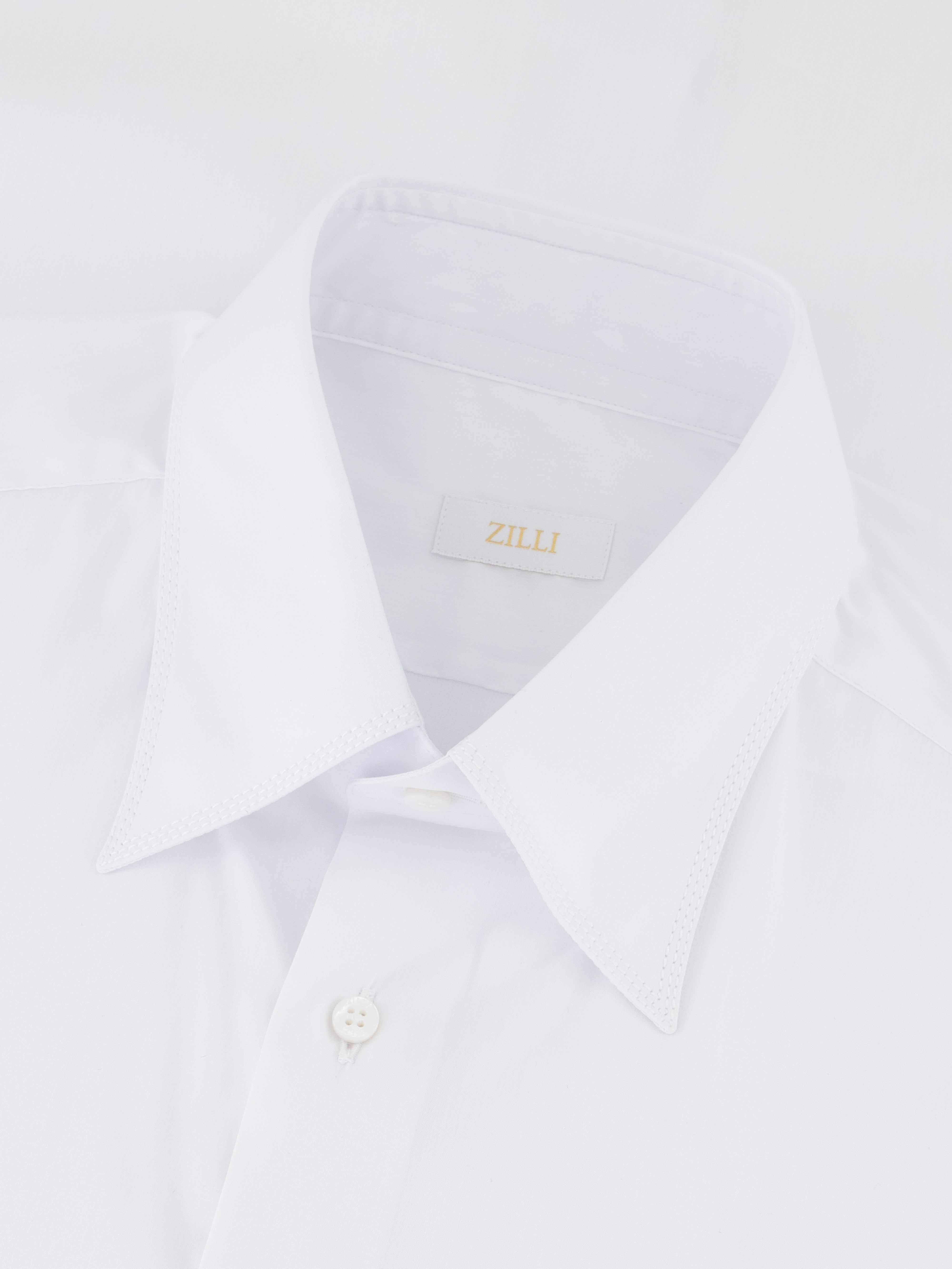 Shirt with Signature Triple Stitching White