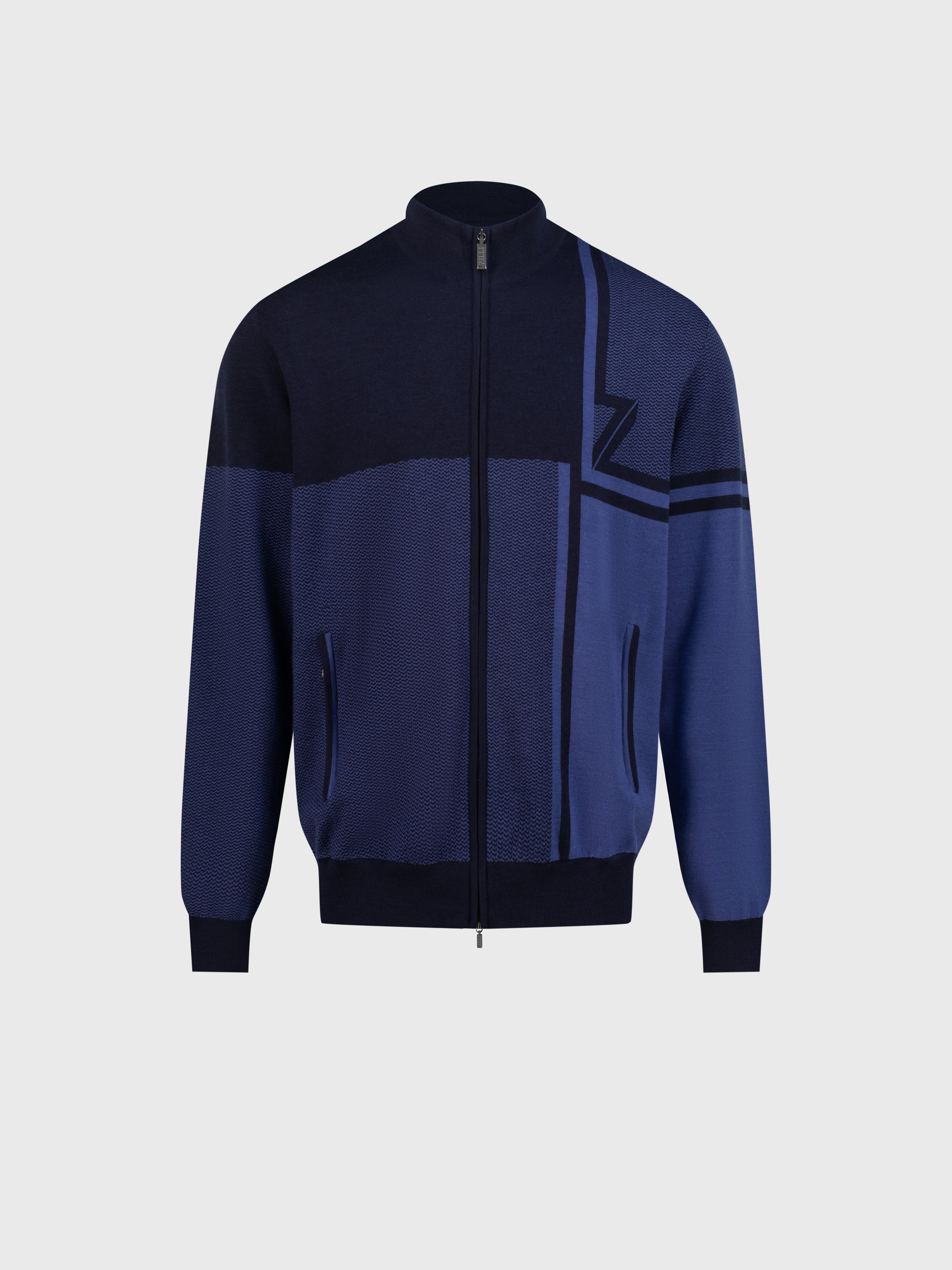 Jogging Suit with Geometric Pattern Dark Navy