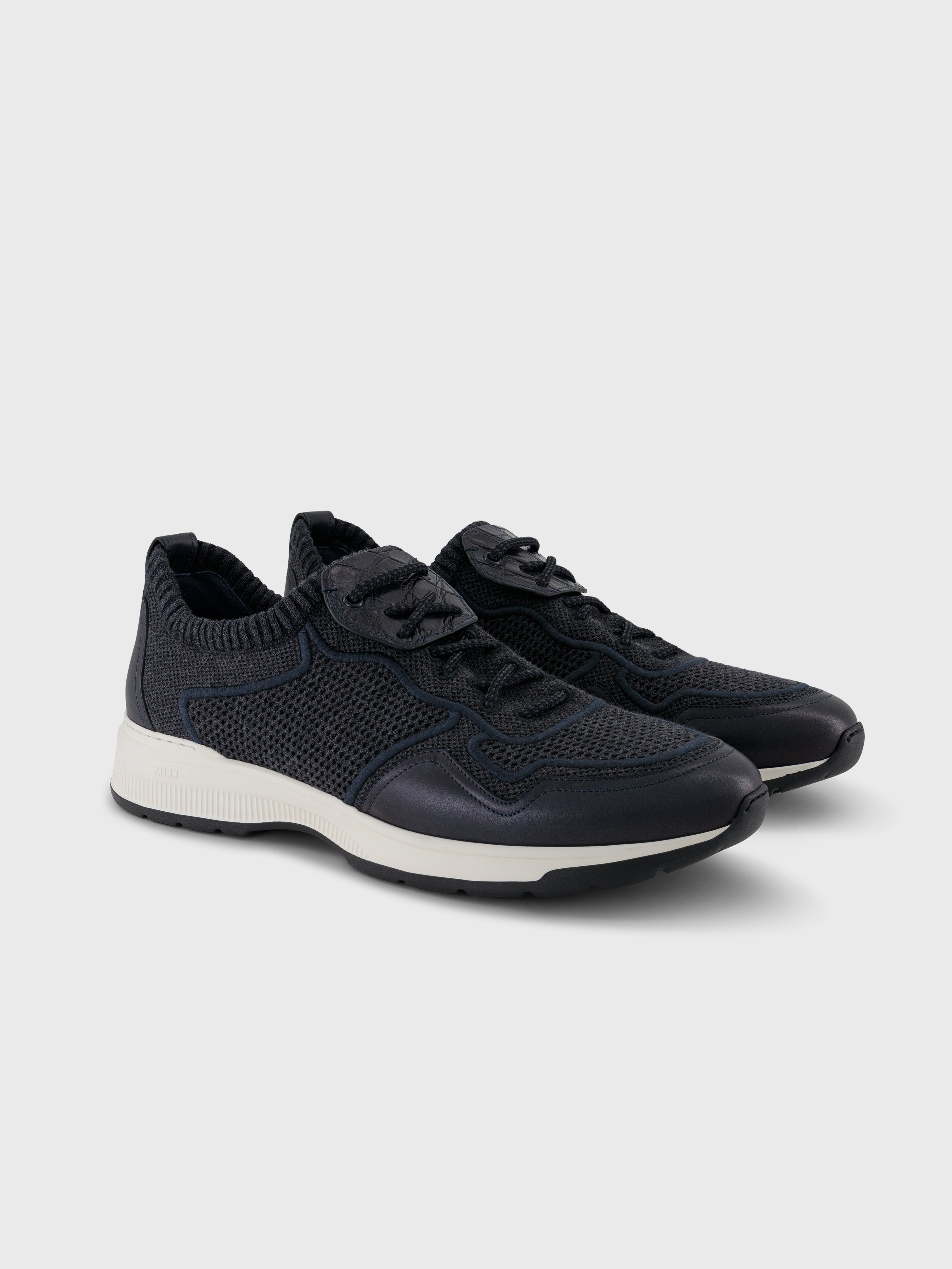 Calfskin Low-Top Sneakers - Light Charcoal