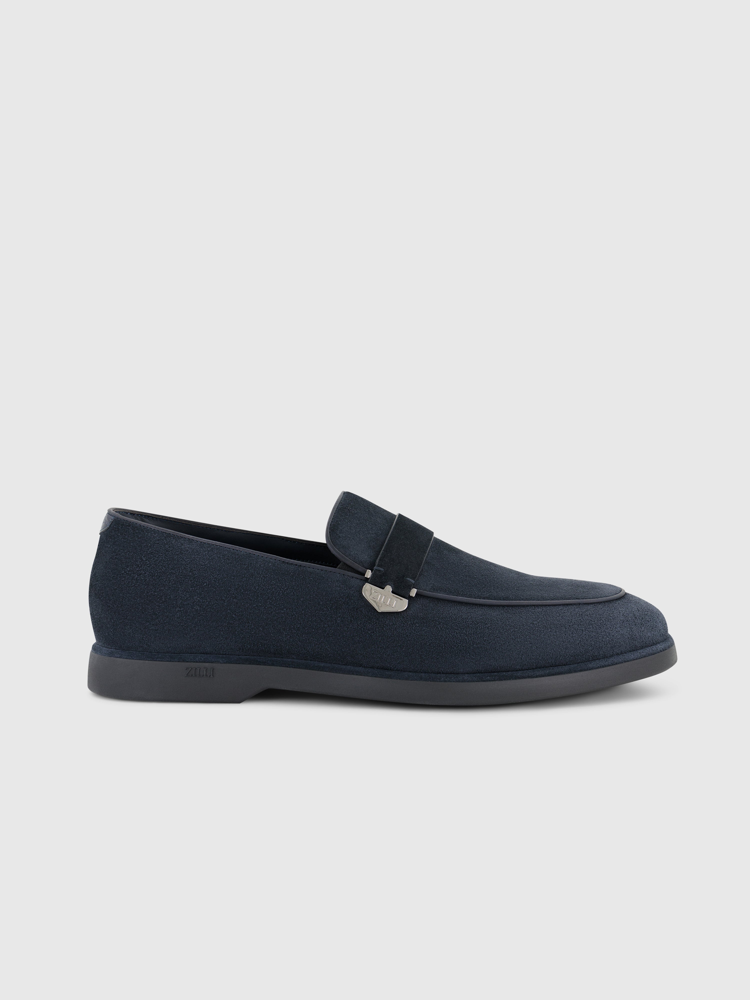 Suede Kidskin Slip-On Dark Navy