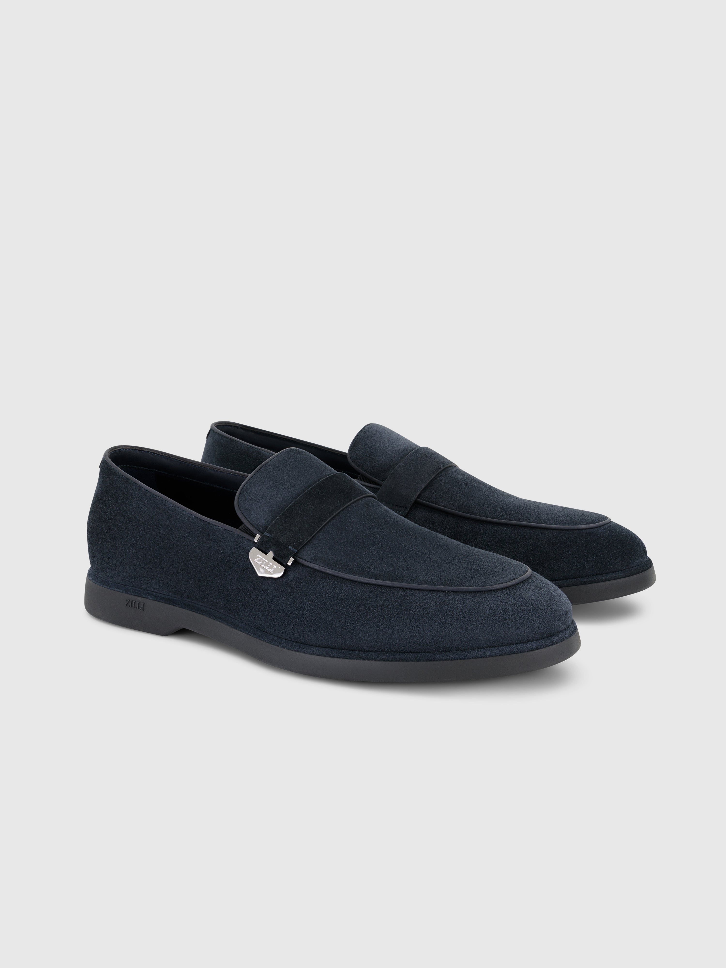 Suede Kidskin Slip-On Dark Navy